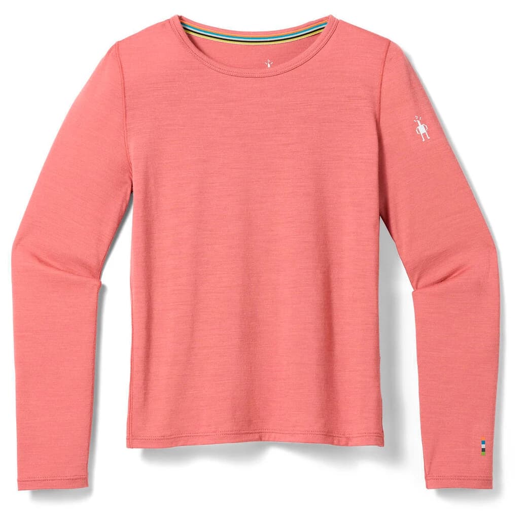 Детско мериносово термобельо Smartwool Kid's Classic Merino Blend Base Layer Crew Boxed Merino base layer - Rosewood