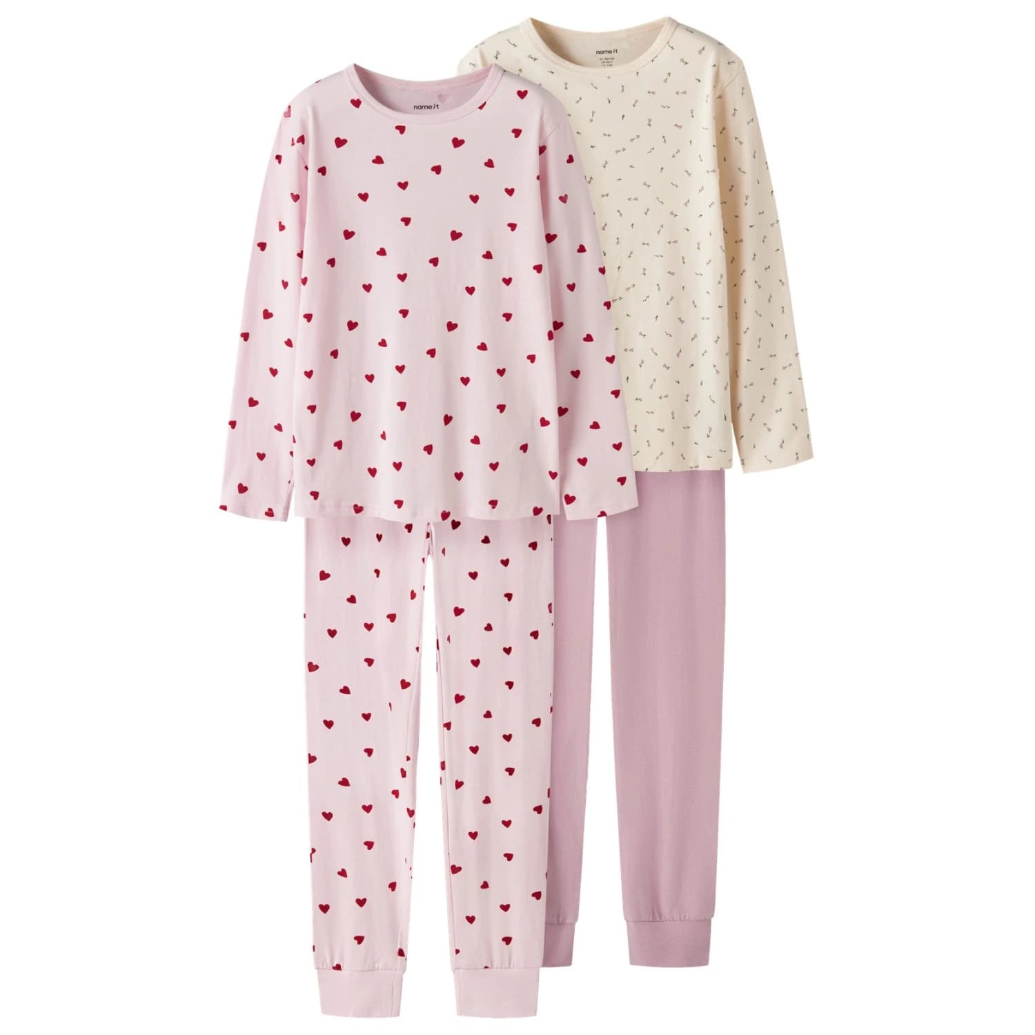Детско ежедневно термо бельо Name it Kid's Nightset 2-Pack Everyday base layer - Ballerina Heart and Flower AOP