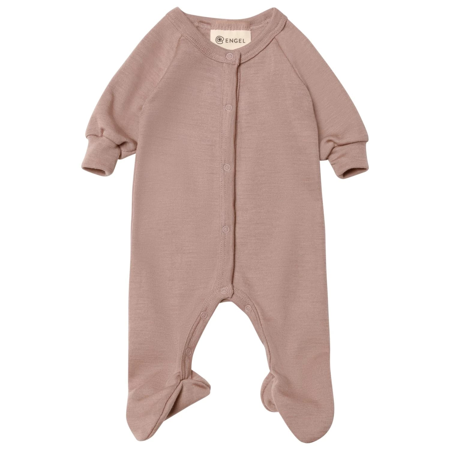 Копринено термобельо Engel Frühchen Schlafoverall mit Fuß Silk base layer - Dustyrose