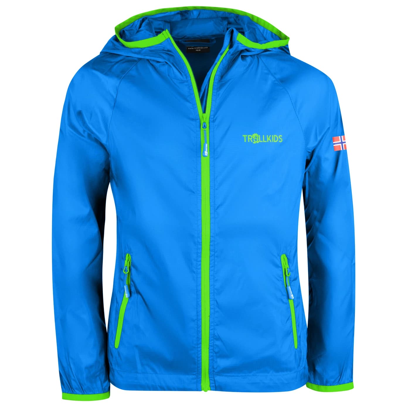 Детско ветрозащитно яке Trollkids Kids Fjell Running Jacket Windproof jacket - Medium Blue / Green
