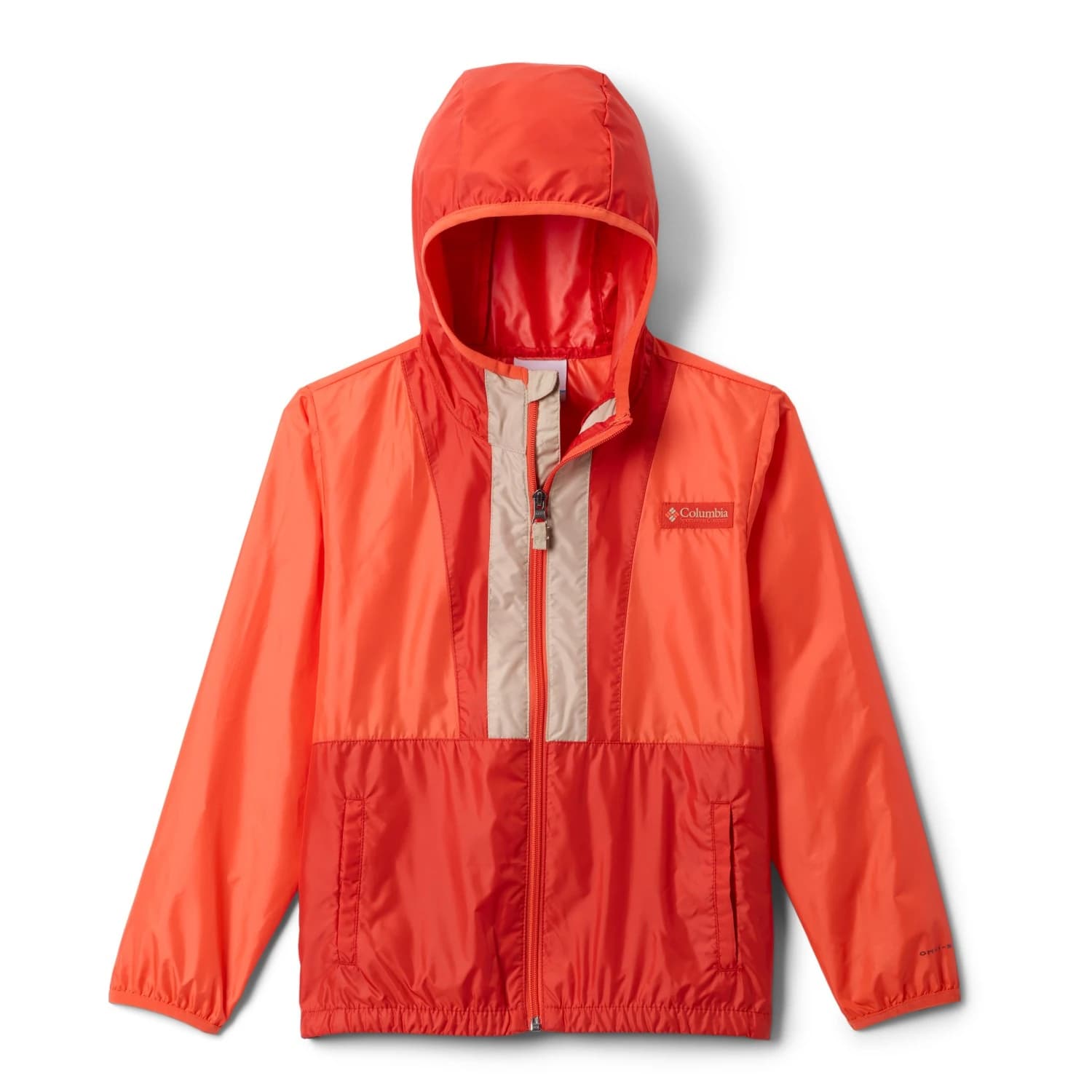 Детско ветрозащитно яке Columbia Kid's Back Bowl II Hooded Windbreaker Windproof jacket - Zing / Super Sonic / Ancient Fossil