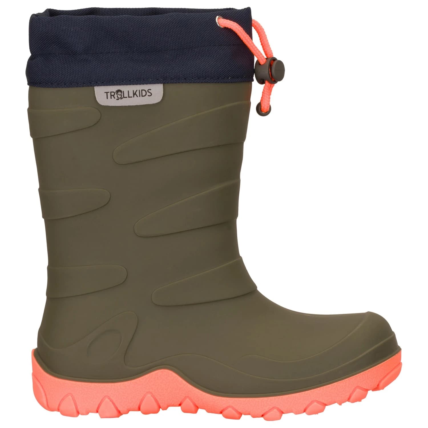 Детски гумени ботуши Trollkids Kid's Torsvag Thermo Winter Rubber Boots Wellington boots - Deep Forest / Navy / Vivid Orange