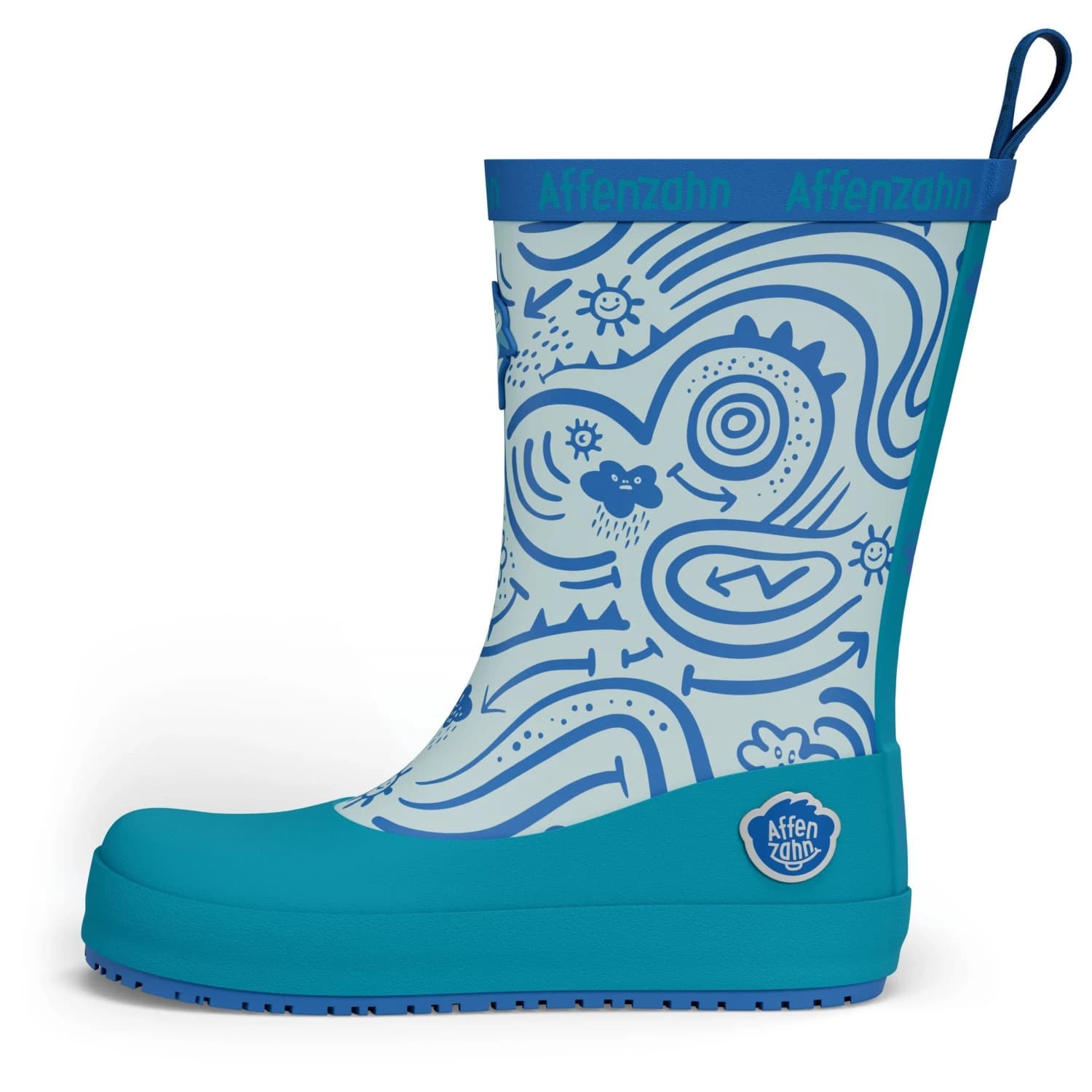 Детски гумени ботуши Affenzahn Kid's Gummistiefel Vegan Plashy Wellington boots - Shark / Blue