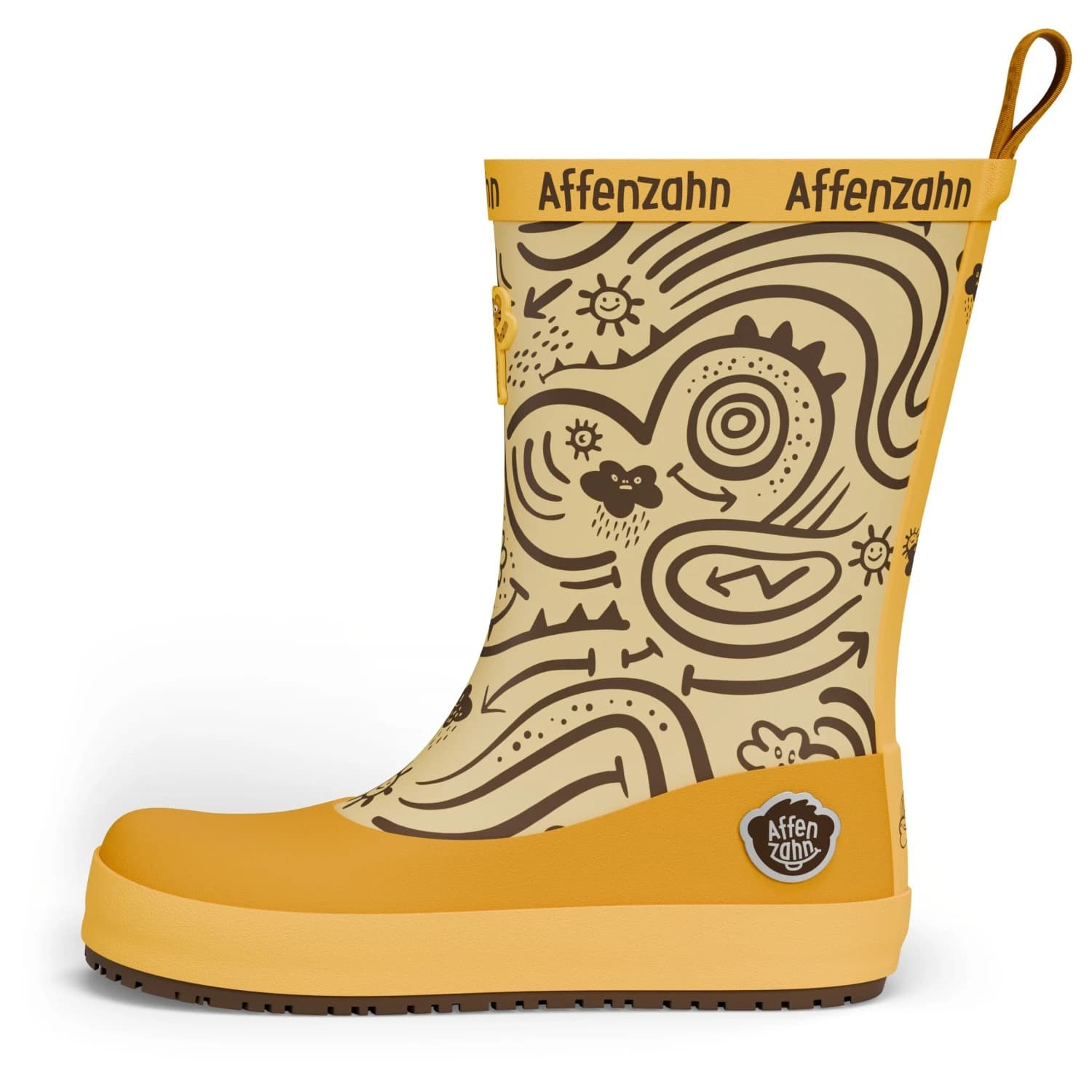 Детски гумени ботуши Affenzahn Kid's Gummistiefel Vegan Plashy Wellington boots - Tiger / Yellow