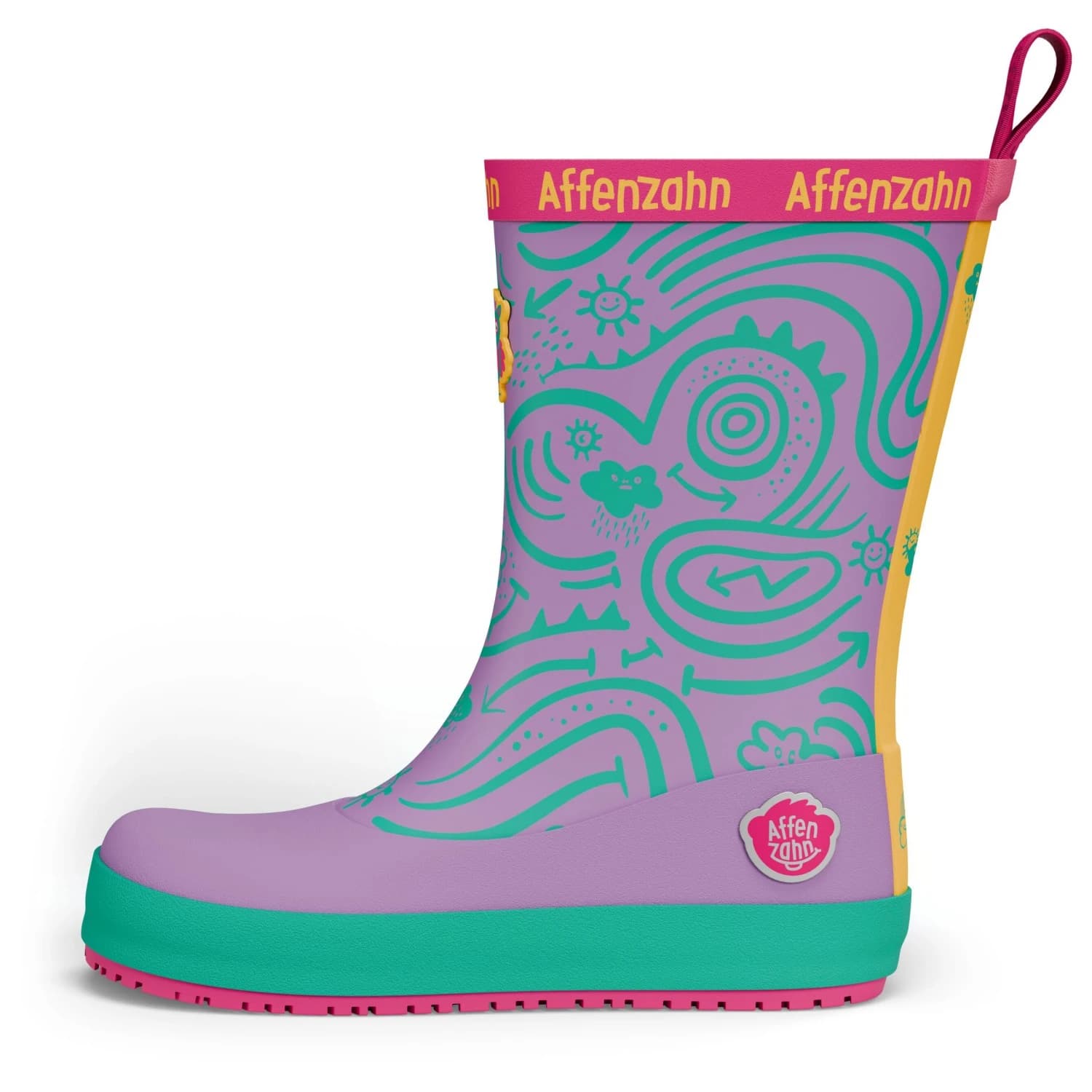 Детски гумени ботуши Affenzahn Kid's Gummistiefel Vegan Plashy Wellington boots - Owl / Purple