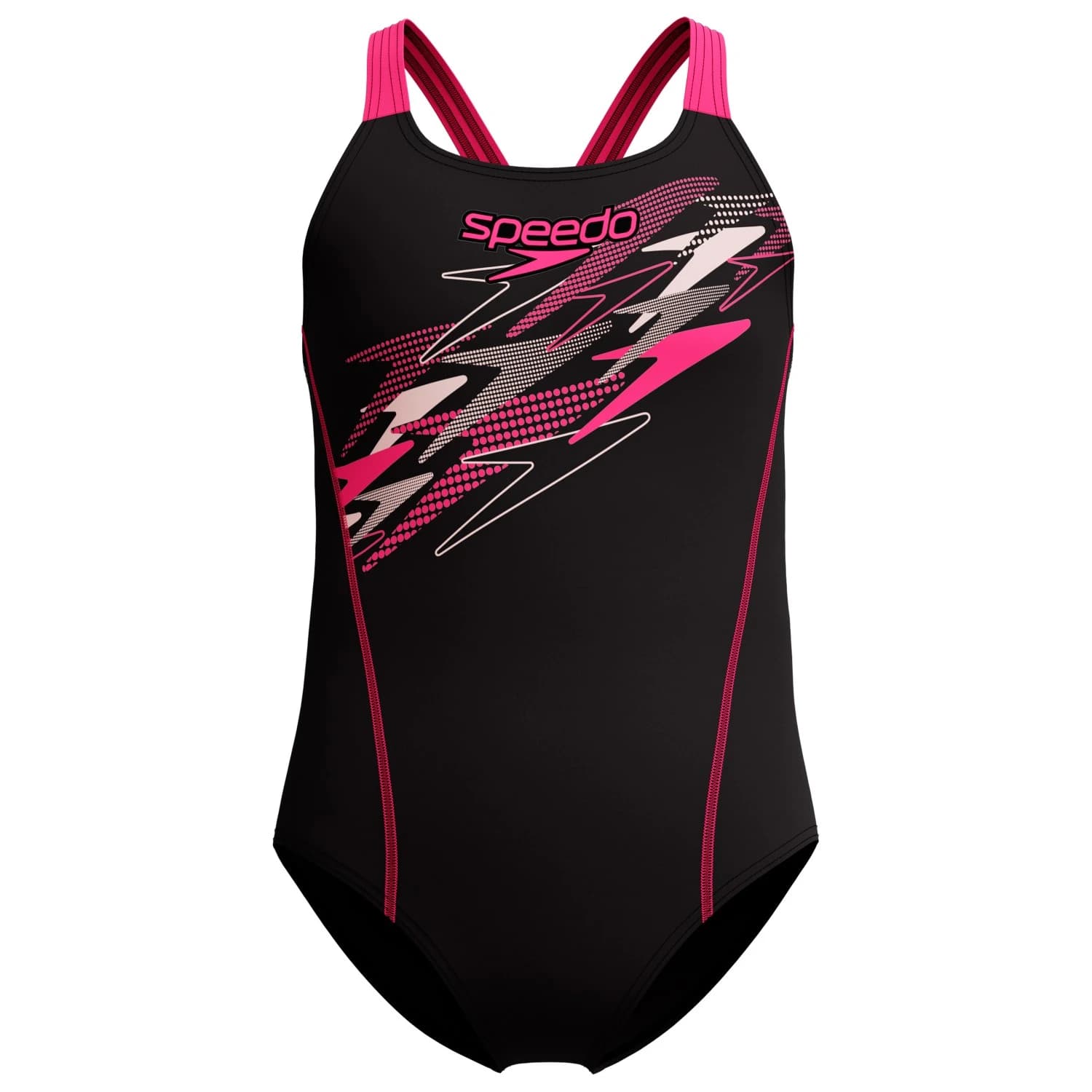 Детски бански костюм Speedo Kid's Medley Logo Medalist Swimsuit - Anthracite / Margarita Pink