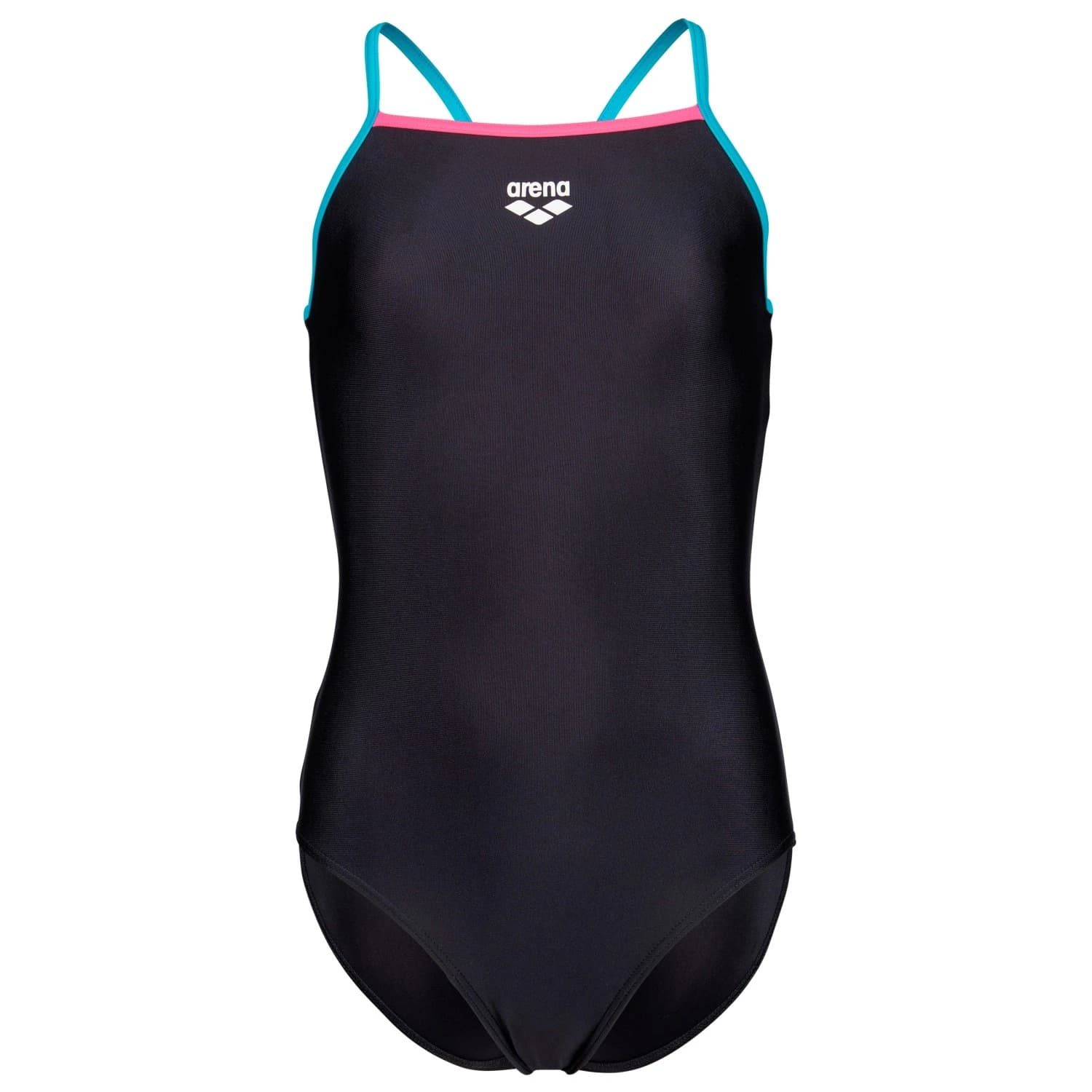 Бански костюм Arena Girl's Swimsuit Light Drop Solid Swimsuit - Black / Eyeblush / Shocking Pink