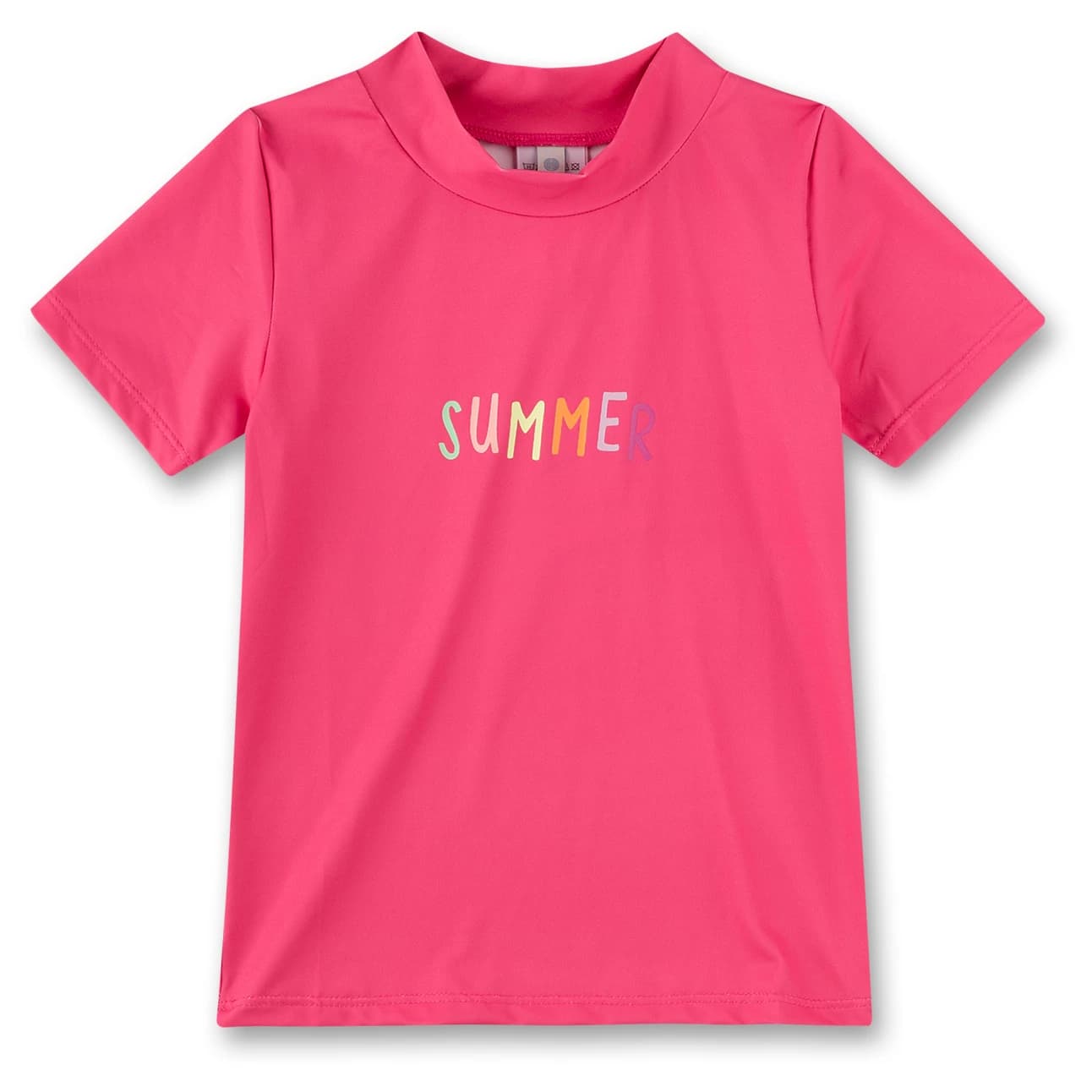 Детска плажна тениска от ликра Sanetta Beach Kids Girls Rashguard S/S Lycra - Hot Pink