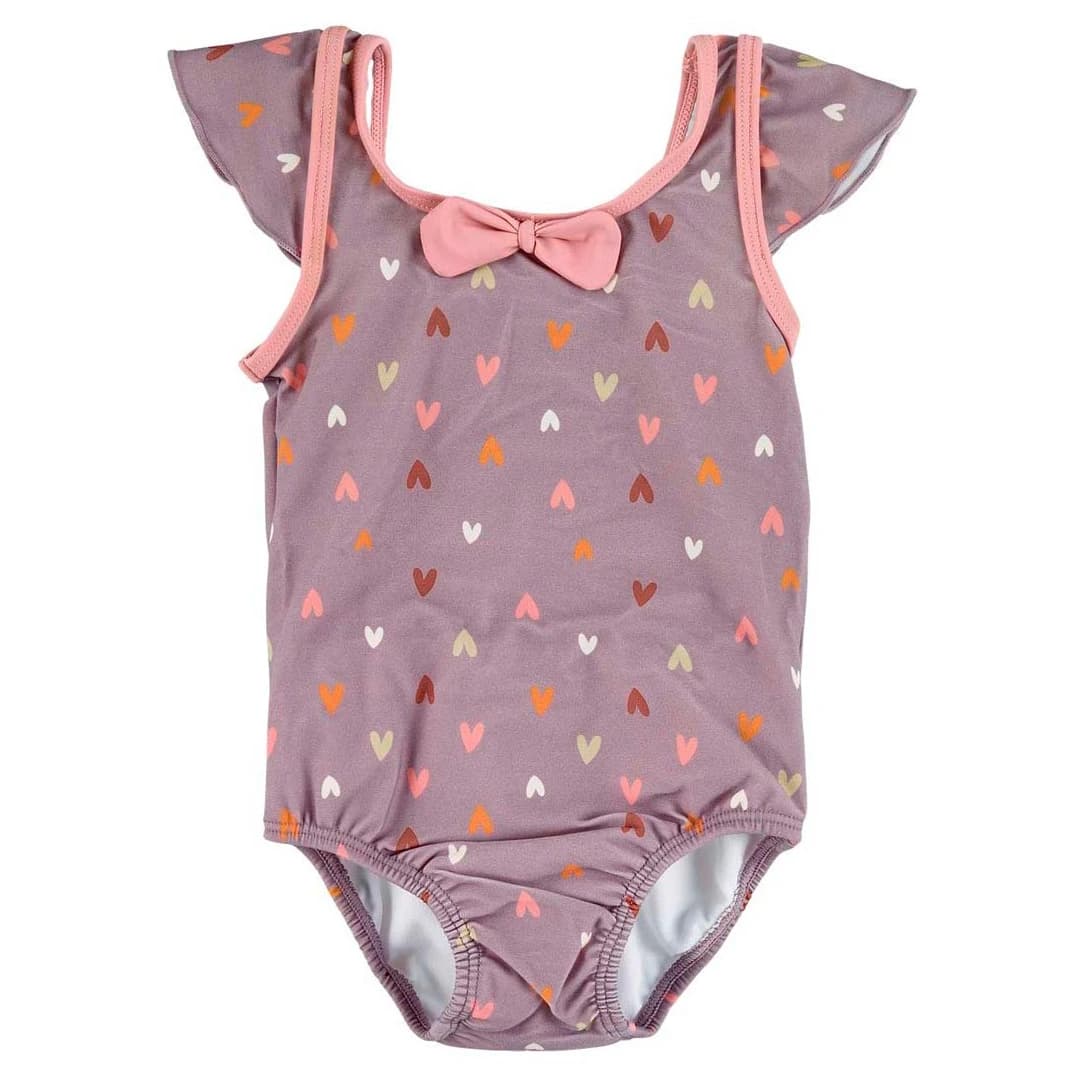Детски бански костюм Sterntaler Kid's Swim Suit Heart Swimsuit - Pastel Violet