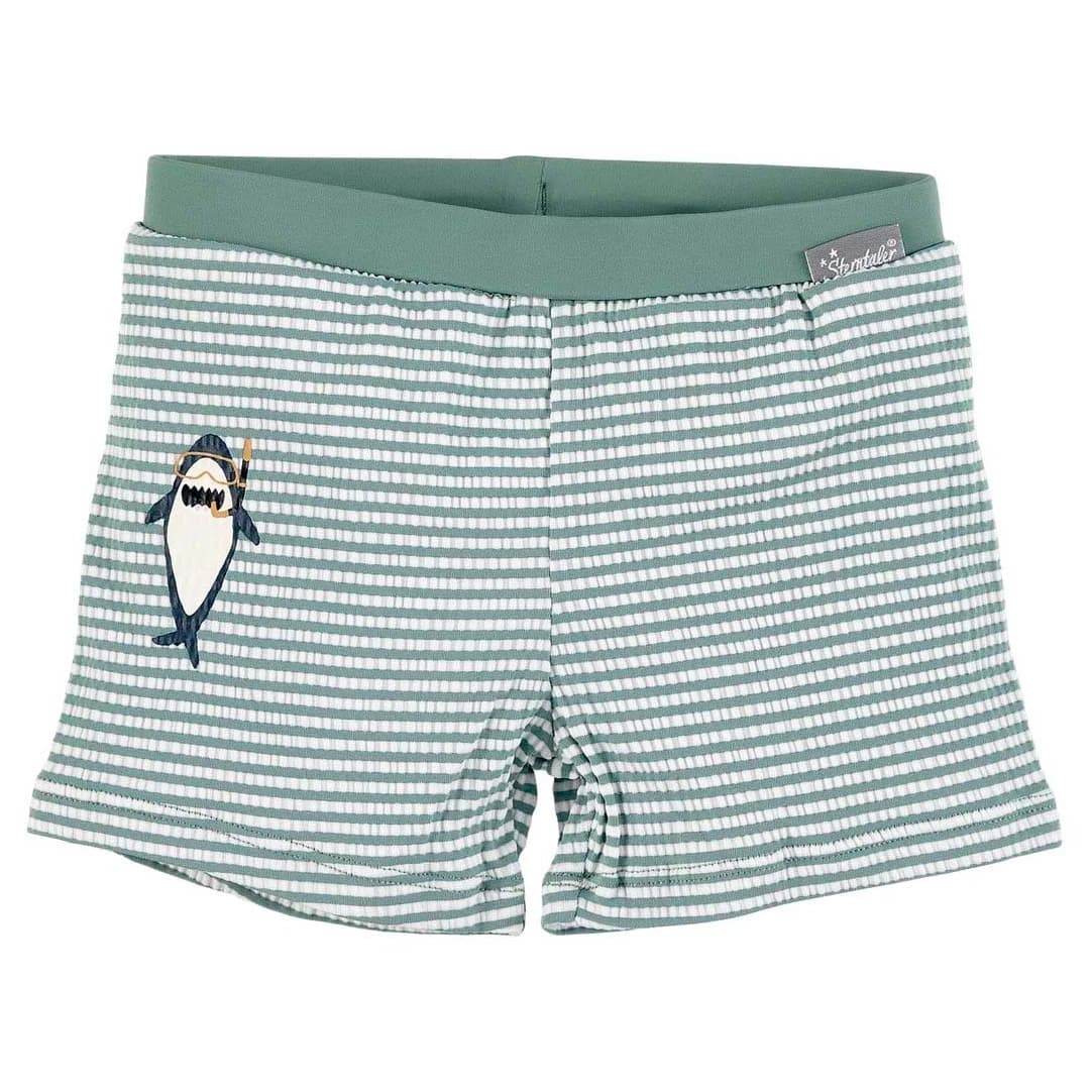 Детски бански слипове Sterntaler Kid's Swim Shorts Shark Swim brief - Matte Green