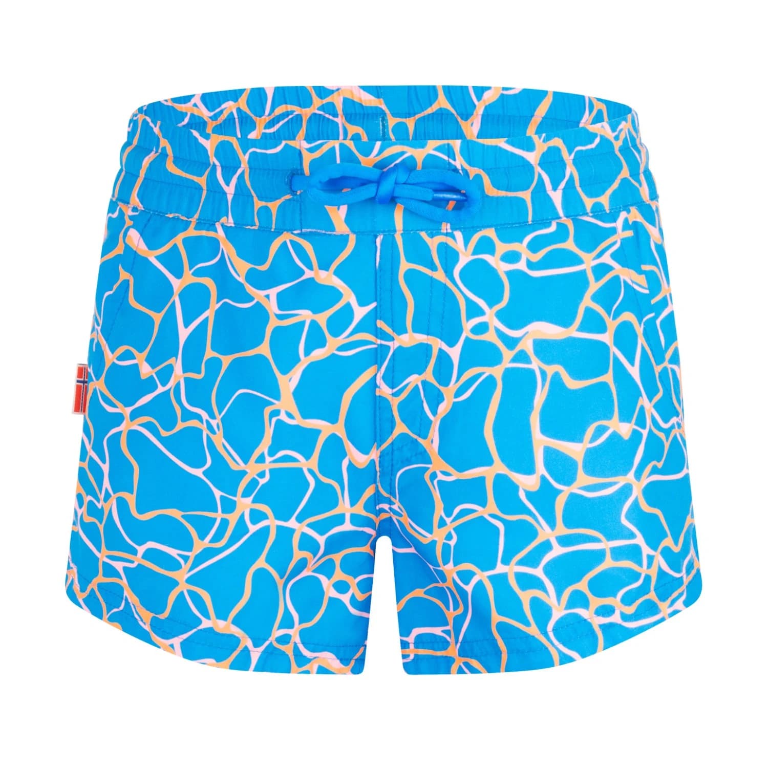 Детски бански слипове Trollkids Girl's Haukland Shorts Swim brief - Dynamic Blue / Candy Pink
