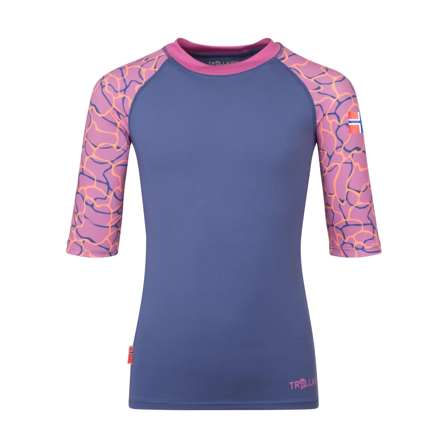 Детска ликра Trollkids Girl's Haukland T Lycra - Violet Blue / Mallow Pink