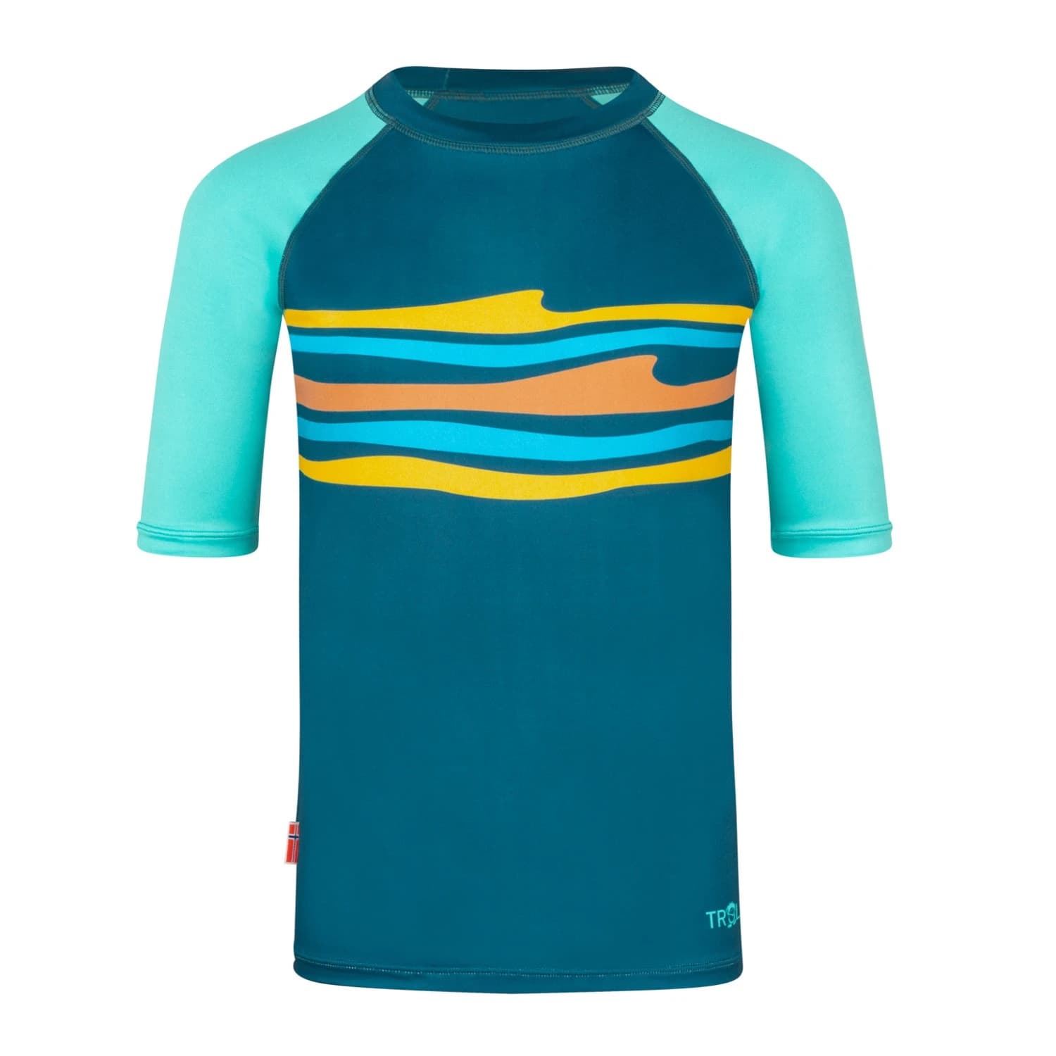 Детска ликра Trollkids Kid's Haukland T Lycra - Midnight Forest / Aquamarine Green