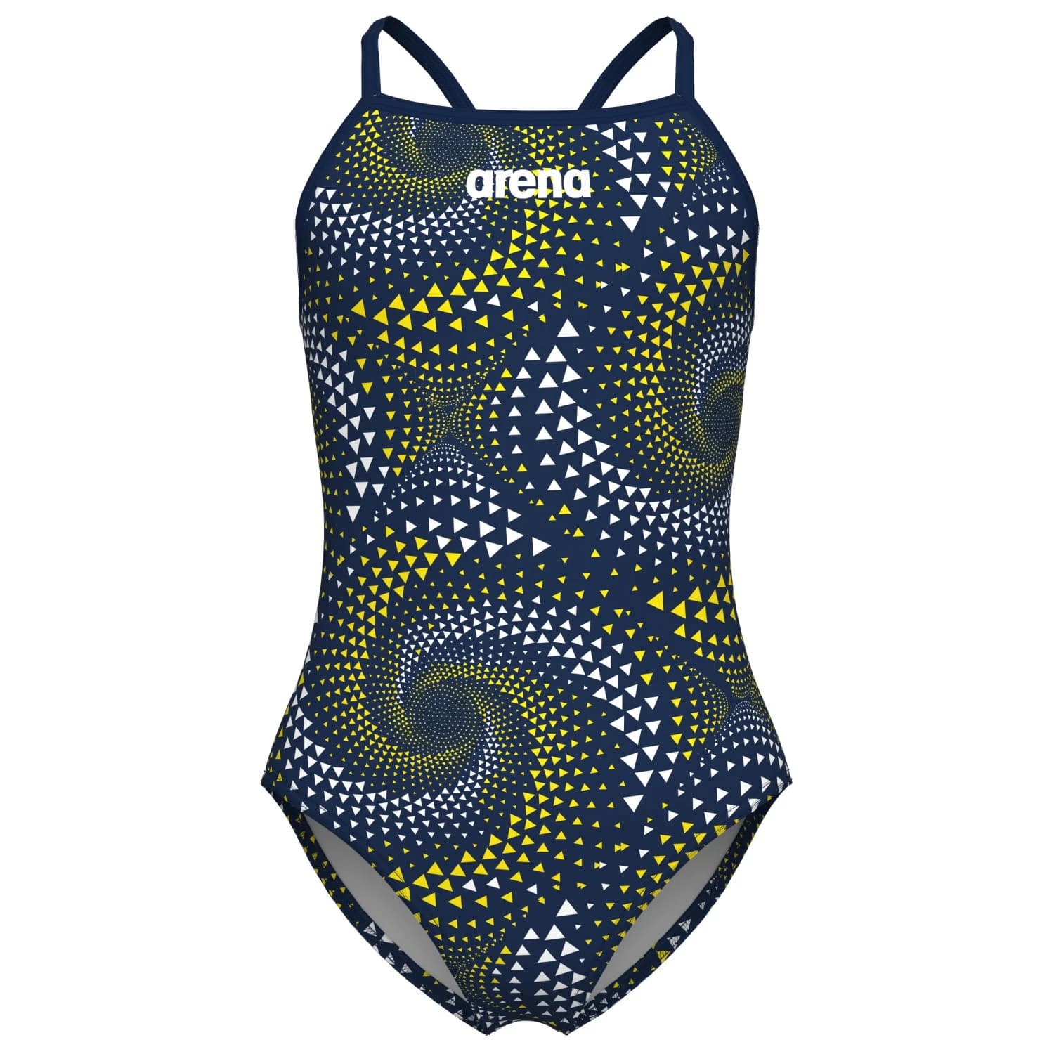 Бански костюм Arena Girl's Fireflow Swimsuit Lightdrop Back Swimsuit - Navy / Team Navy Yellow