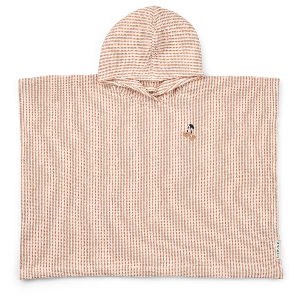 Детско пончо за сърф LIEWOOD Kid's Paco Poncho Embroidery Surf poncho - Y/D Stripe Tuscany Rose / Creme de la Creme