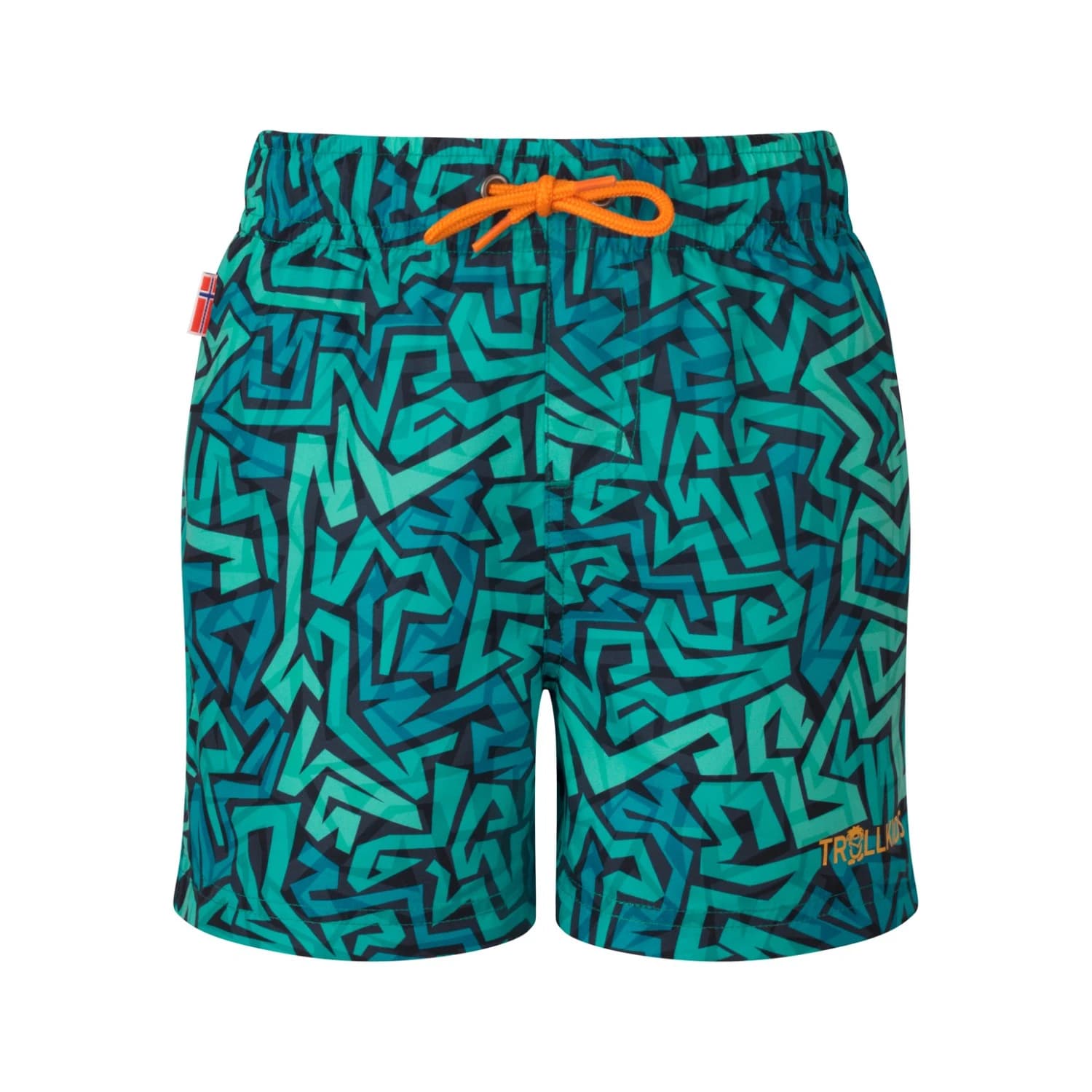Детски бордшорт Trollkids Kid's Haukland Shorts Boardshorts - Sea Green / Sahara Sunset