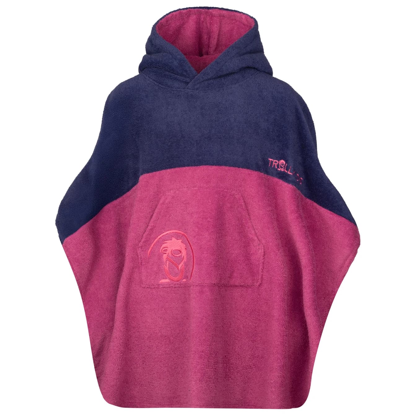 Детско пончо за сърф Trollkids Kid's Kvalvika Surf Poncho - Mallow Pink / Violet Blue