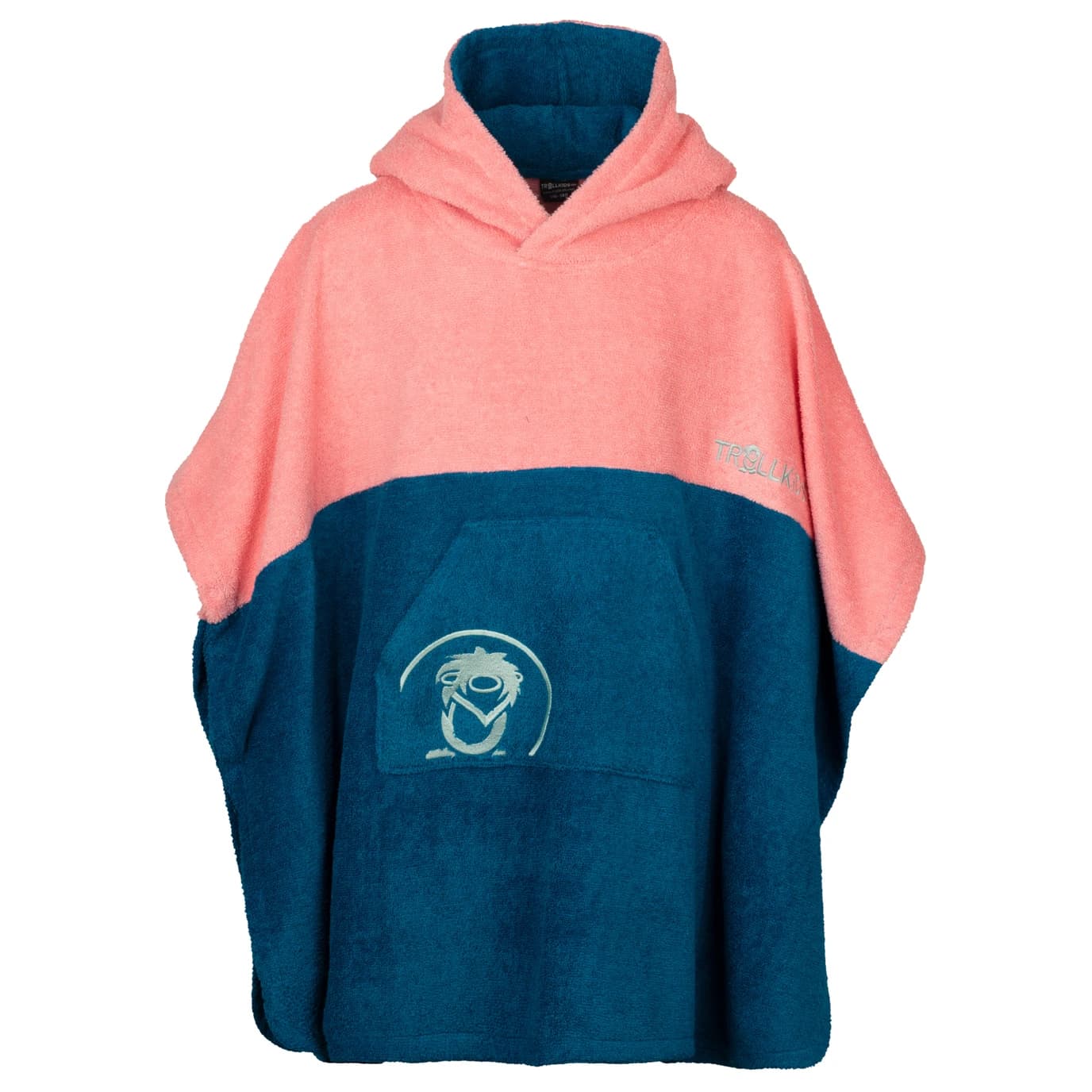 Детско пончо за сърф Trollkids Kid's Kvalvika Surf Poncho - Peony Rose / Harbor Blue