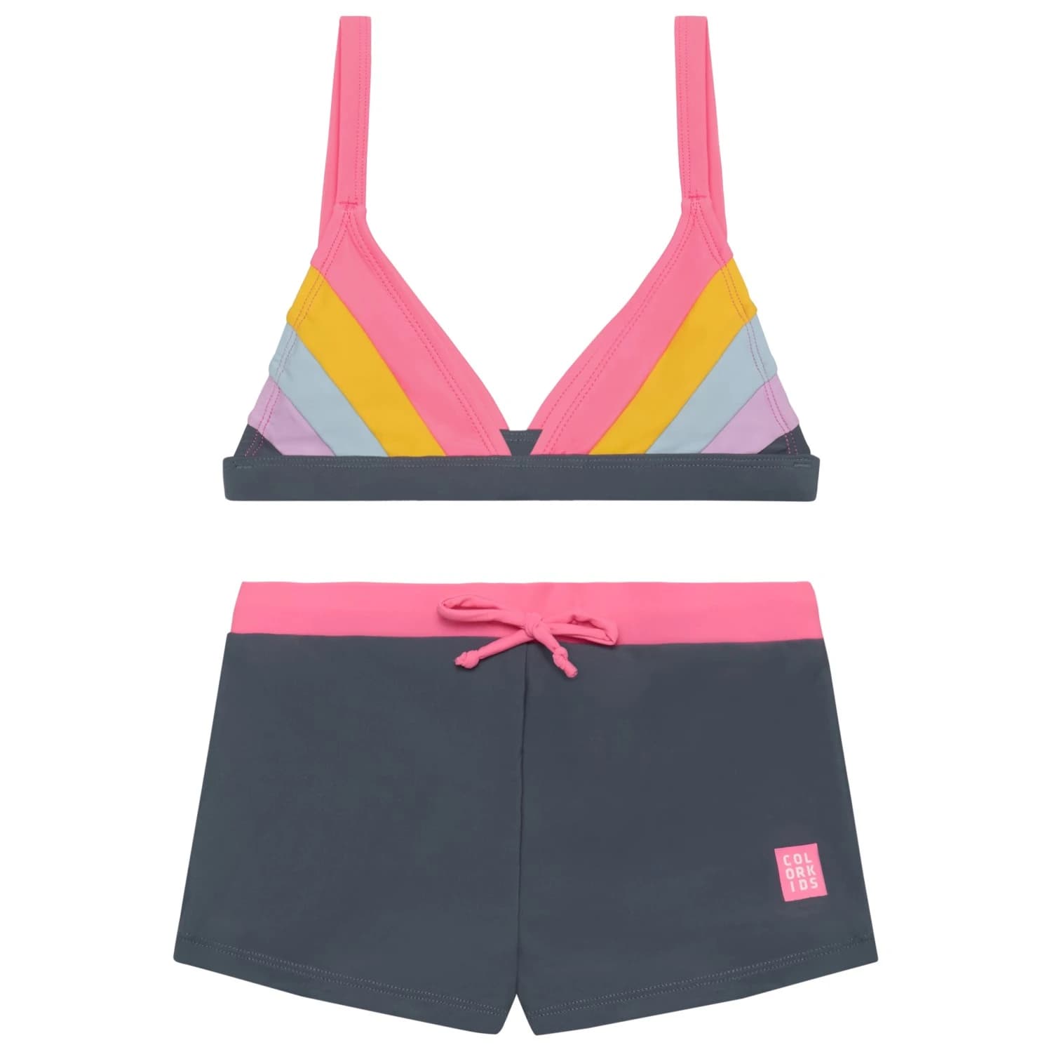 Детски комплект бикини Color Kids Kid's Bikini Colorblock Bikini - Pink Lemonade