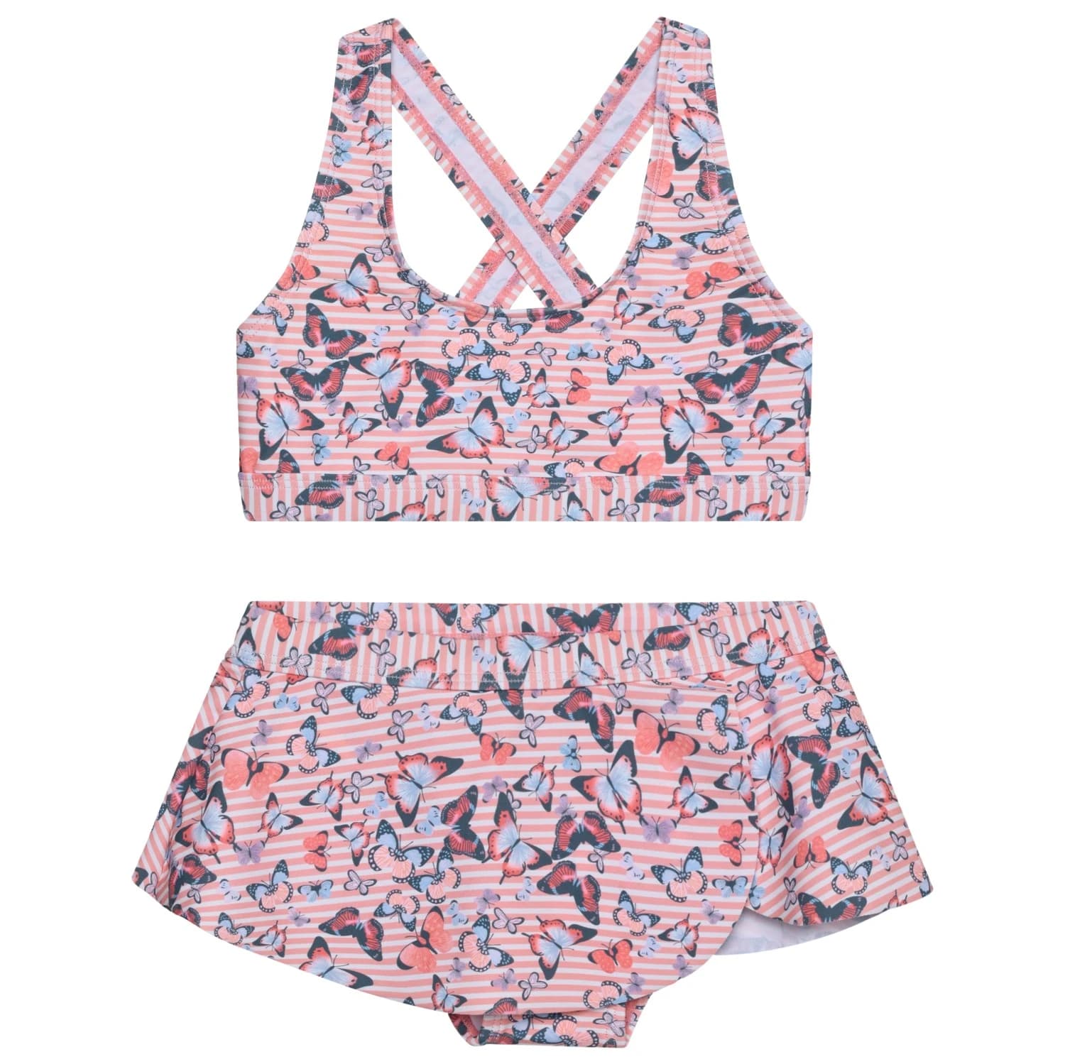 Детски комплект бикини Color Kids Kid's Bikini with Skirt AOP Bikini - Coral Blush