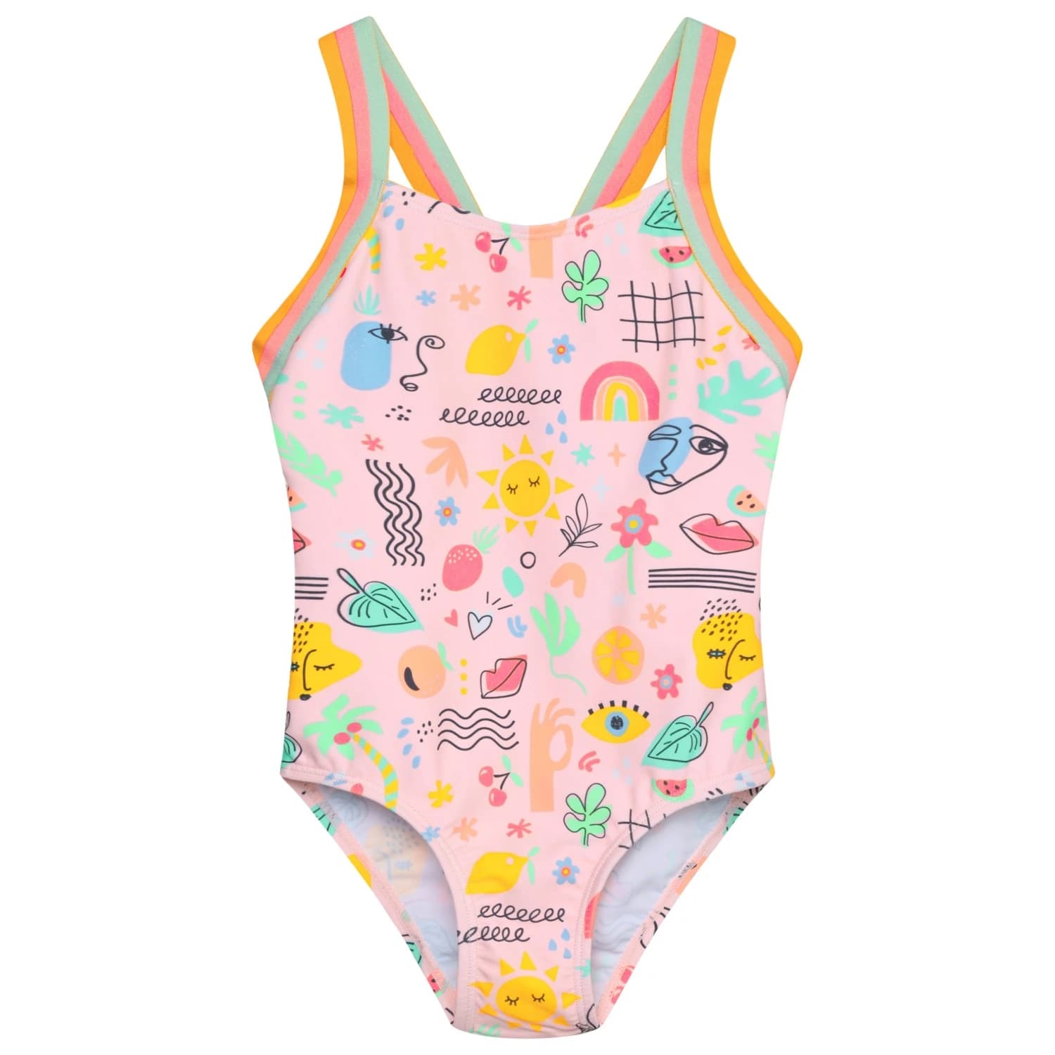 Детски бански костюм Color Kids Kid's Swimsuit with Elastic Straps AOP Swimsuit - Fairy Rose