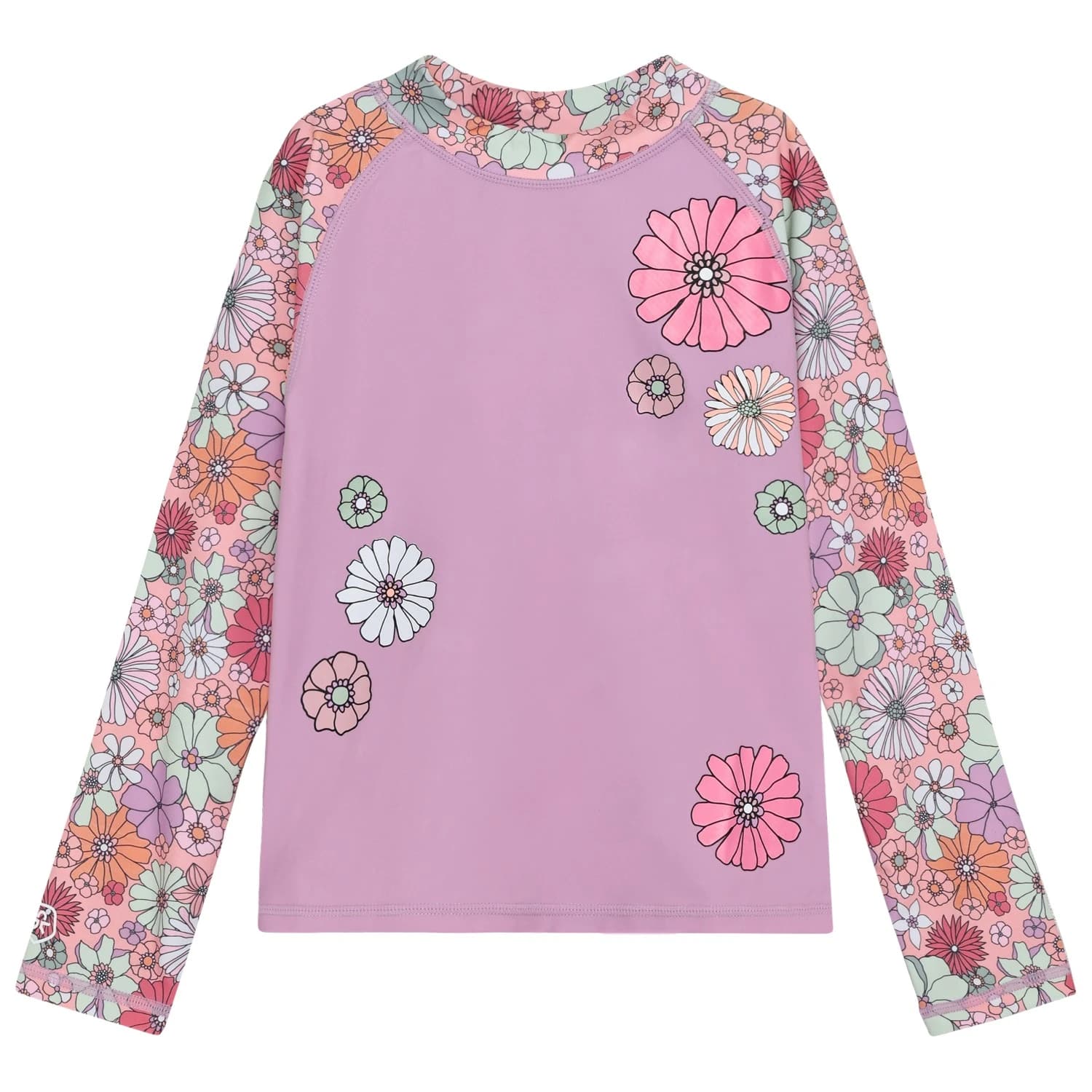 Детска плажна тениска от ликра Color Kids Kid's T-Shirt L/S with Chest Print Lycra - Lavender Mist