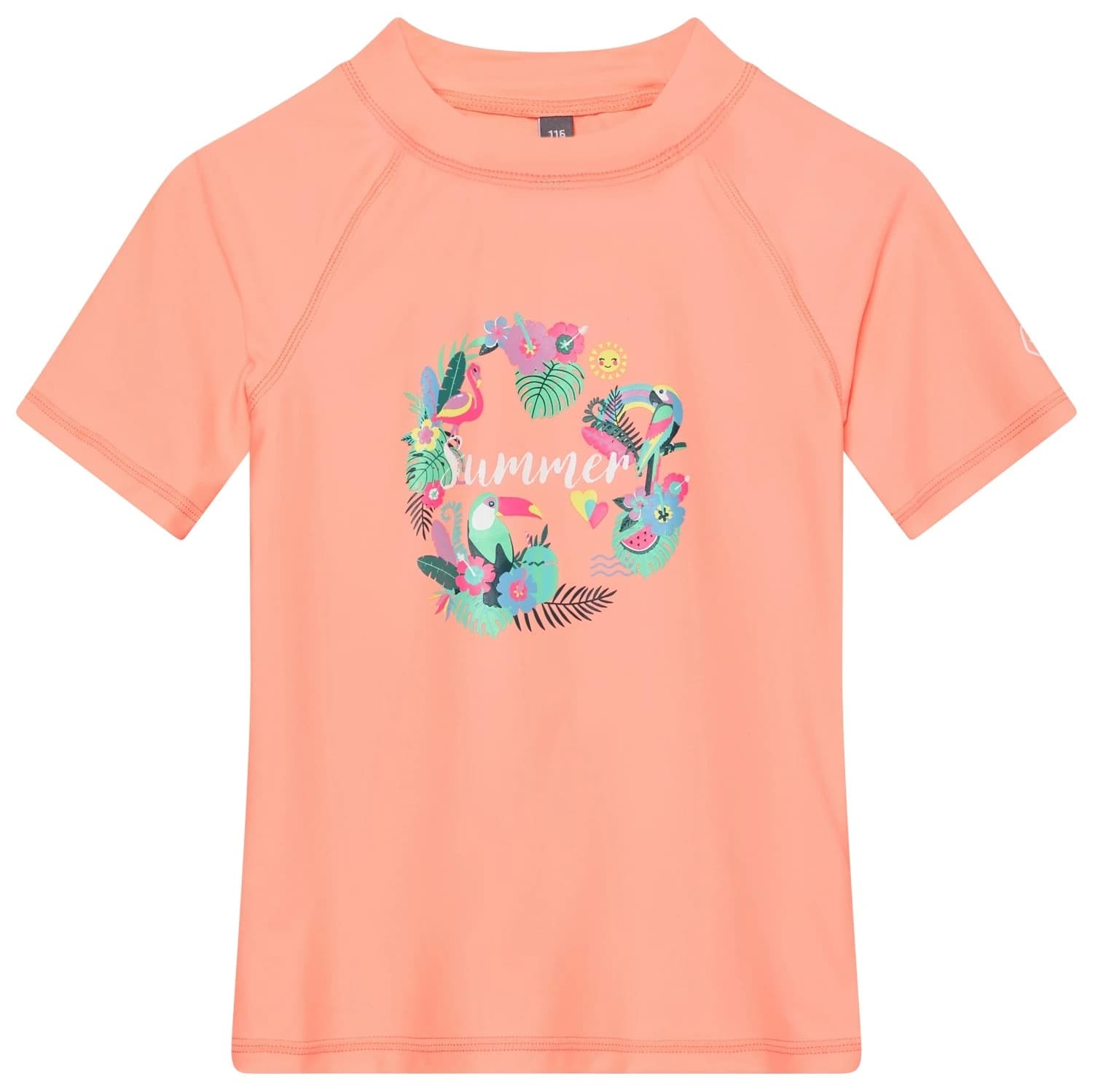 Детска плажна тениска от ликра Color Kids Kid's T-Shirt with Print Lycra - Peach Pink