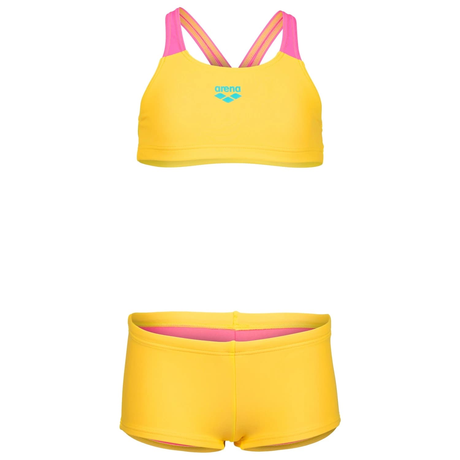 Комплект бикини Arena Girl's Bikini Solid L Bikini - Yellow Star / Shocking Pink