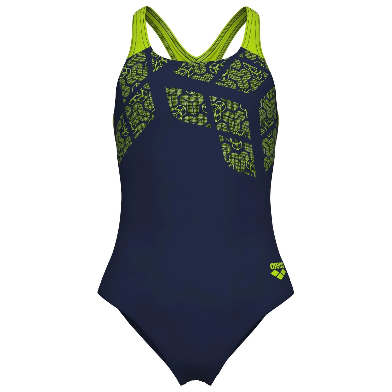 Бански костюм Arena Girl's Kikko Swimsuit Swim Pro Back Swimsuit - Navy / Artic Lime