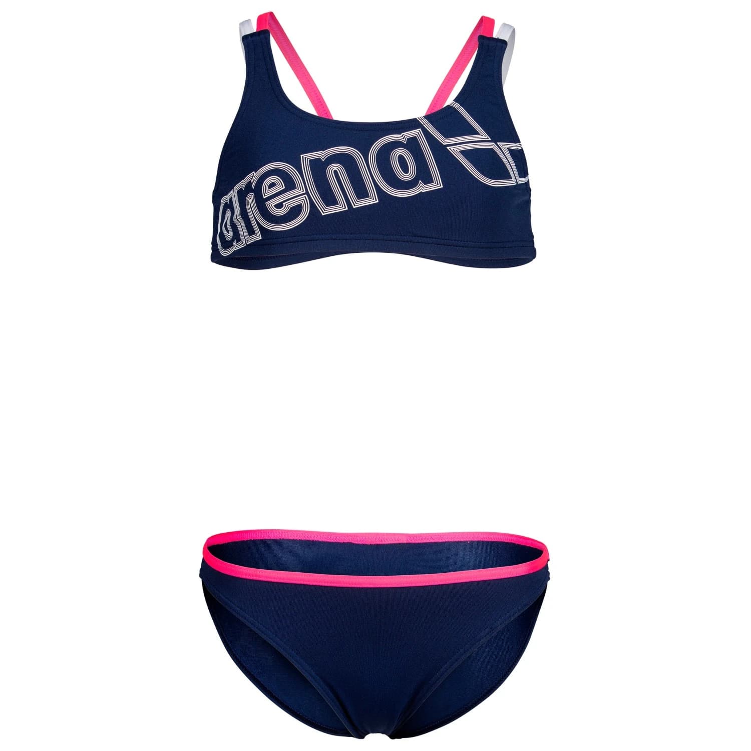 Комплект бикини Arena Girl's Logo Swimsuit Two Pieces Bikini - Navy / Shocking Pink / White