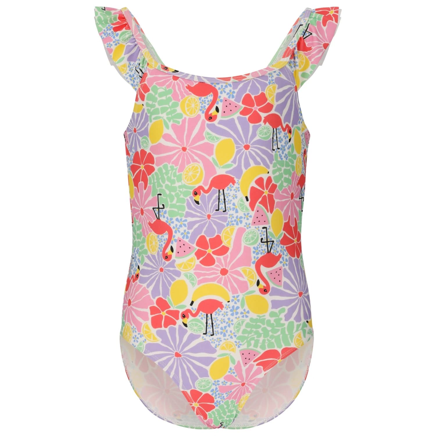 Детски бански костюм ZIG ZAG Kid's Carly Swimsuit - Flamingo