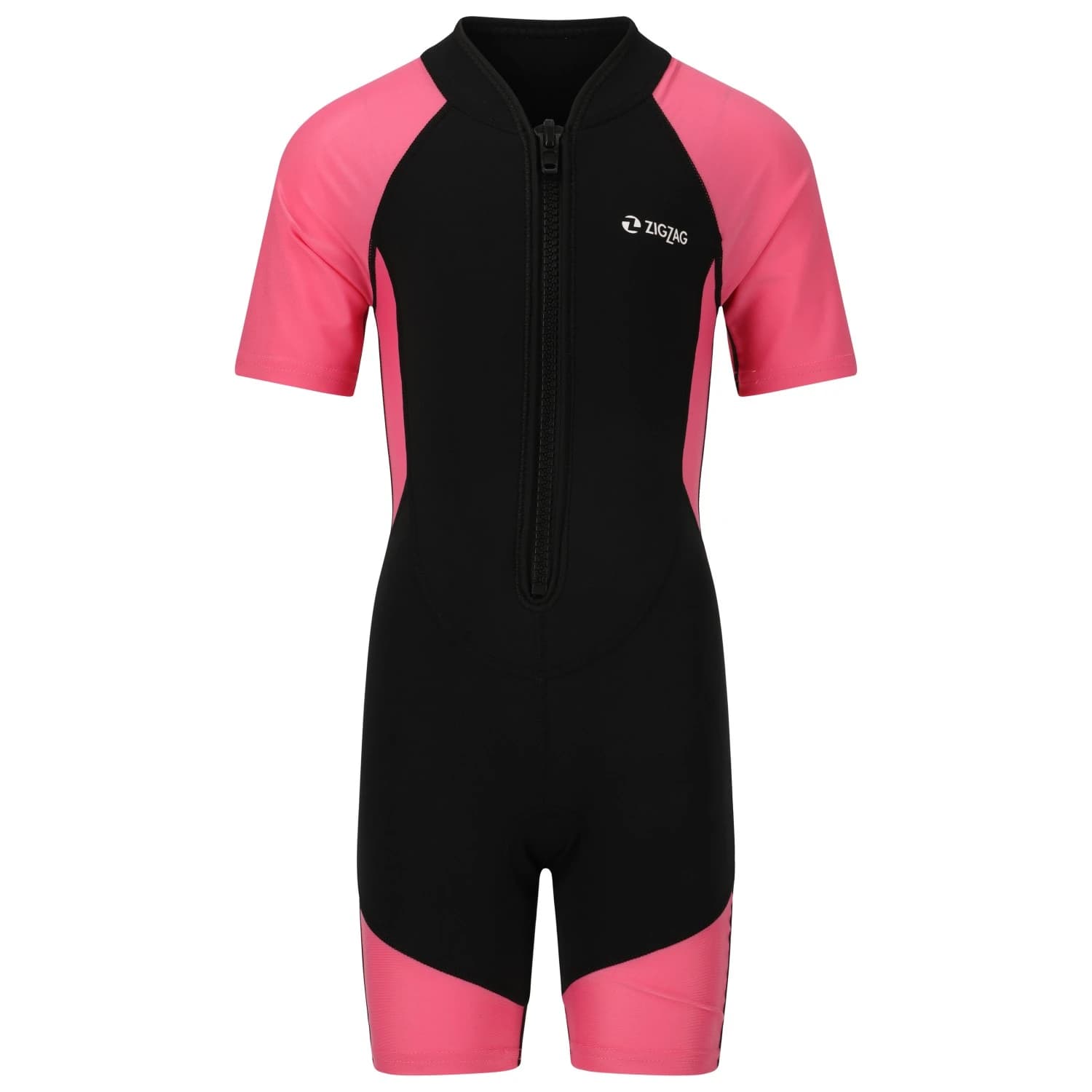 Детски цял бански от ликра (UV защита) ZIG ZAG Kid's Swim Suit Lycra - Shocking Pink