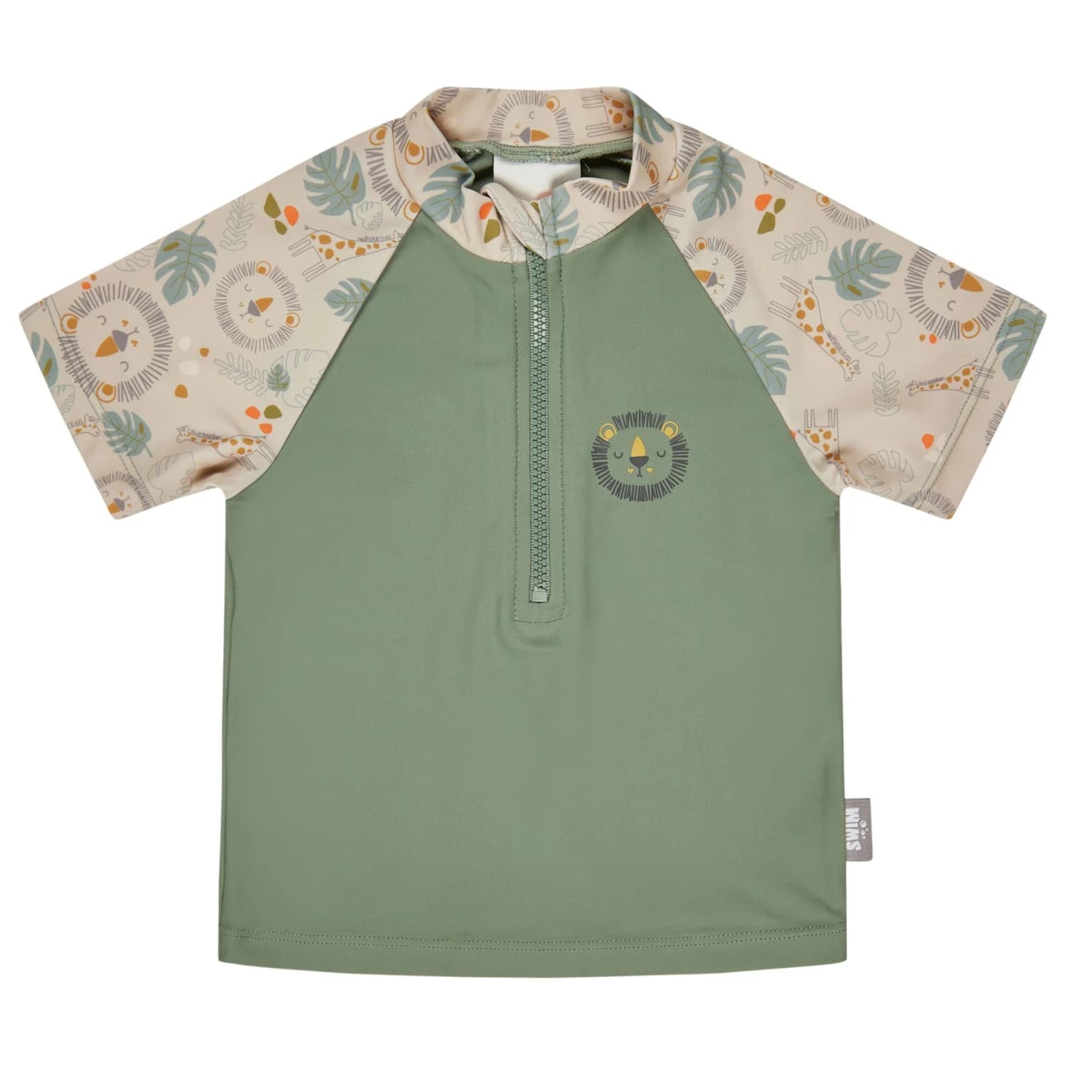 Детска плажна тениска от ликра Sterntaler Kid's Short-Sleeve Swim Shirt Lion Lycra - Mattgrün