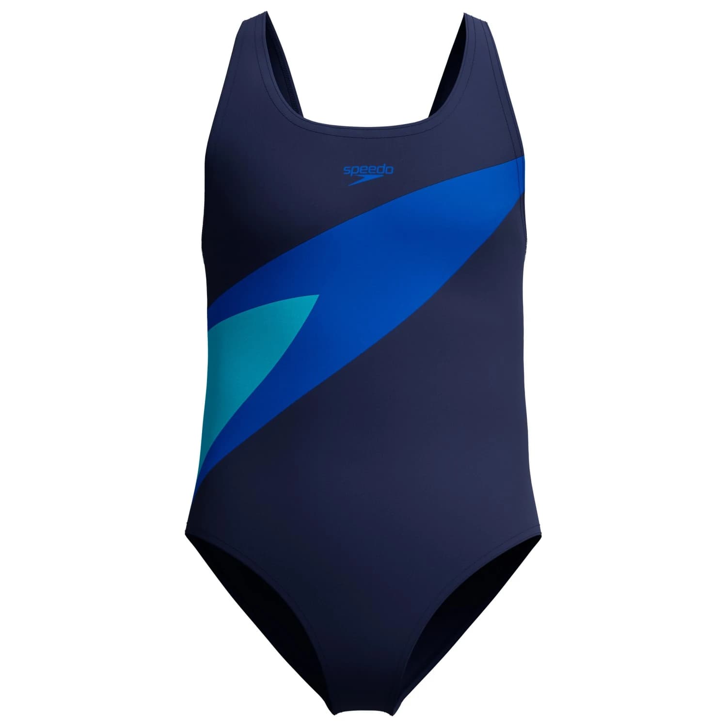 Детски бански костюм Speedo Kid's Hyperboom Butterfly Back One Piece Swimsuit - Peacoat/Deep Sapphire