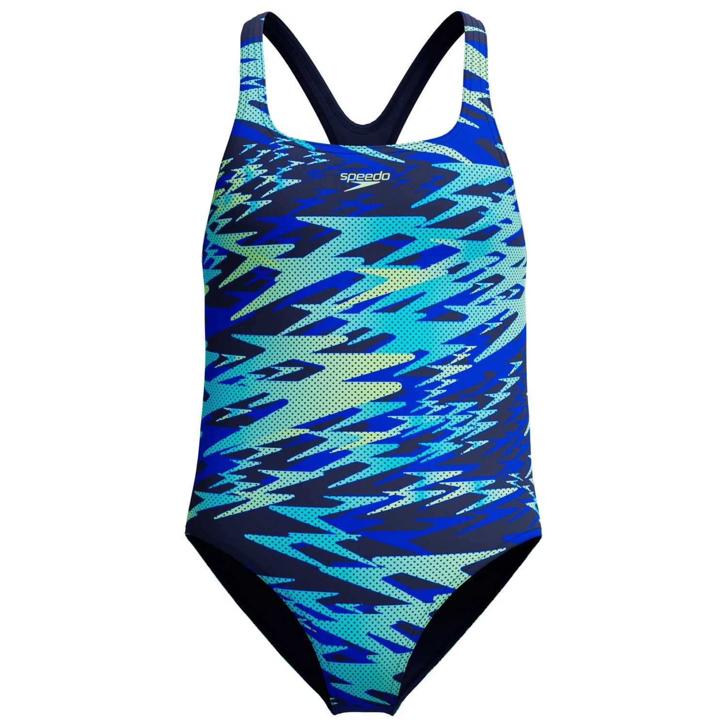 Детски бански костюм Speedo Kid's Hyperboom Print Medalist One Piece Swimsuit - Peacoat