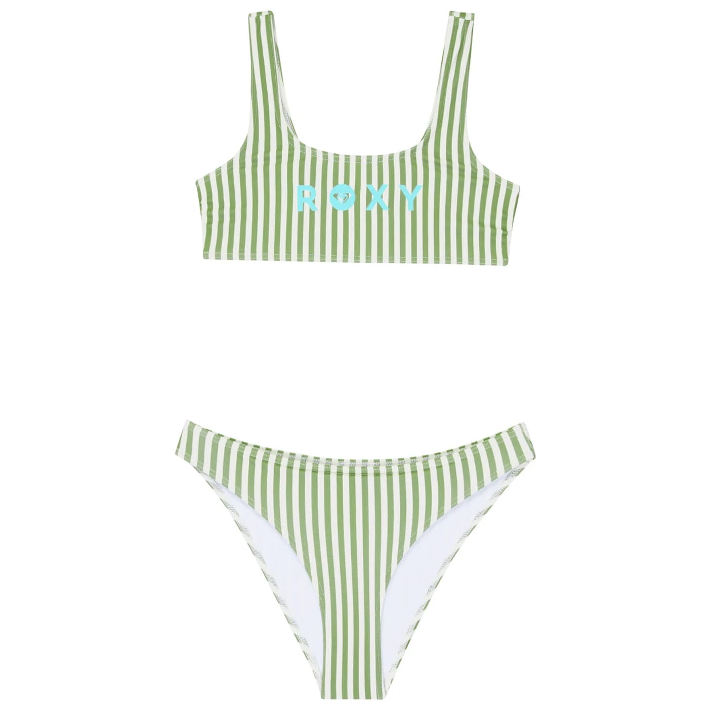 Детски комплект бикини Roxy Kid's Bico Active RG Bralette Set Bikini - Oil Green Vert Moda Stripe