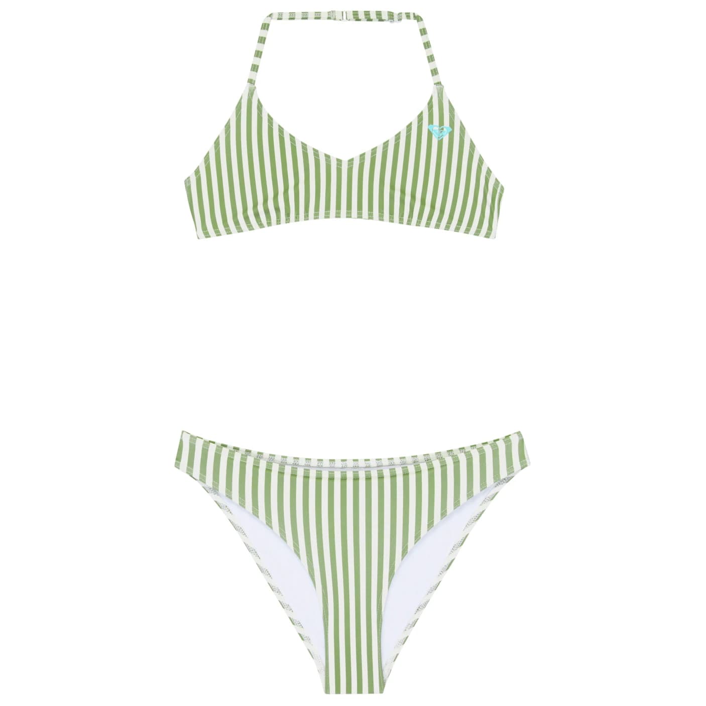 Детски комплект бикини Roxy Kid's Bico Active RG Tri Bra Set Bikini - Oil Green Vert Moda Stripe