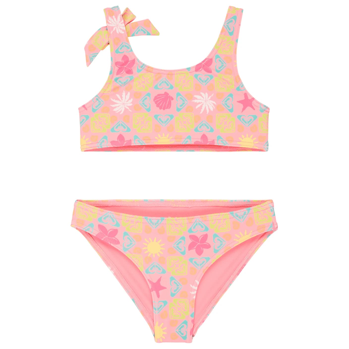 Детски комплект бикини Roxy Kid's Check TW Bralette ST Bikini - Plumeria Hippie Hour Diagonal