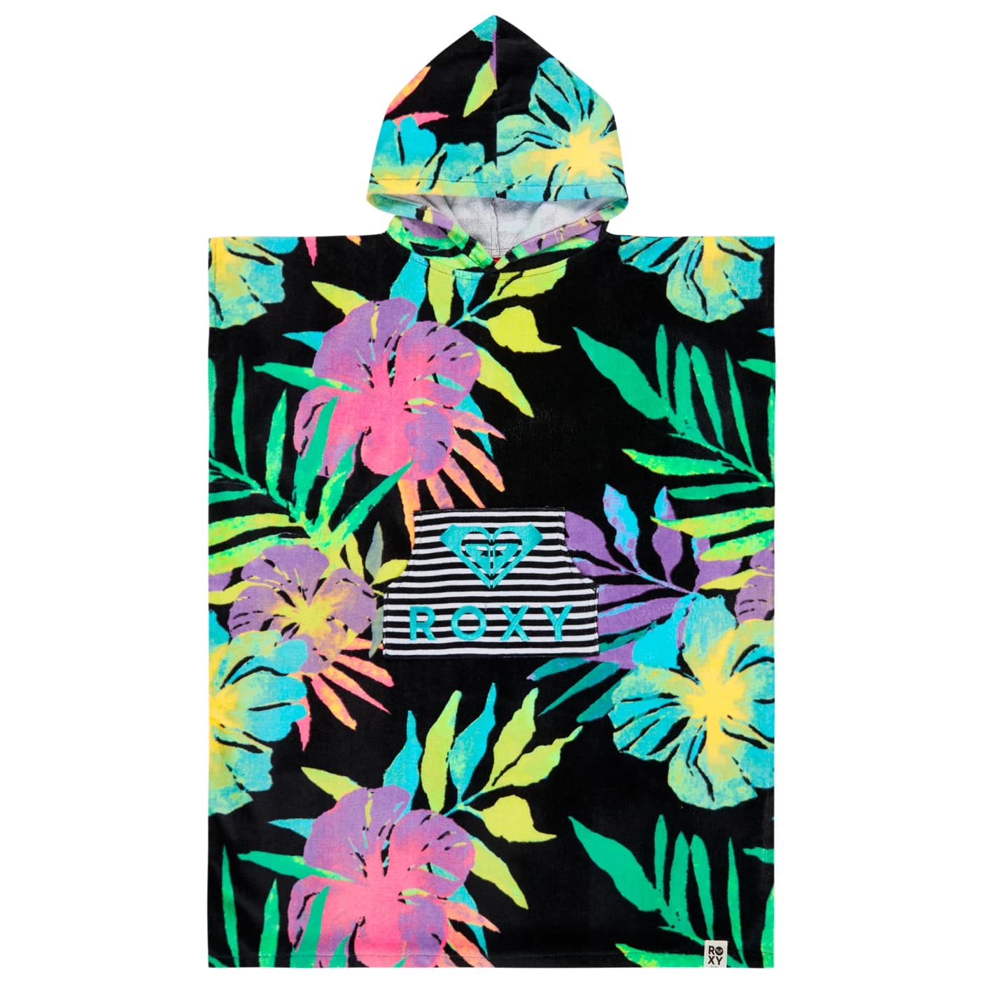 Детско пончо за сърф Roxy Kid's RG Stay Magical Printed Surf poncho - Anthracite Aquarella Active Rg