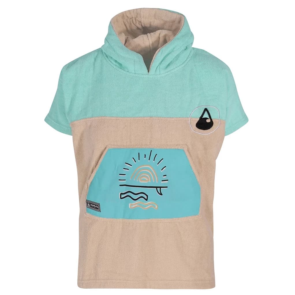 Детско пончо за сърф Wave hawaii Kid's Ponchini Dropsi Surf poncho - Beige / Hellblau