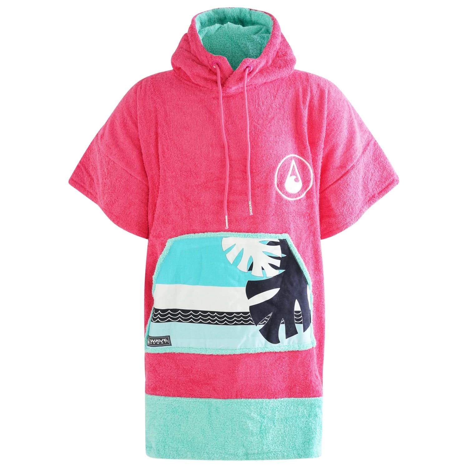 Детско пончо за сърф Wave hawaii Kid's Poncho Pink Wave Surf poncho - Pink / Türkis