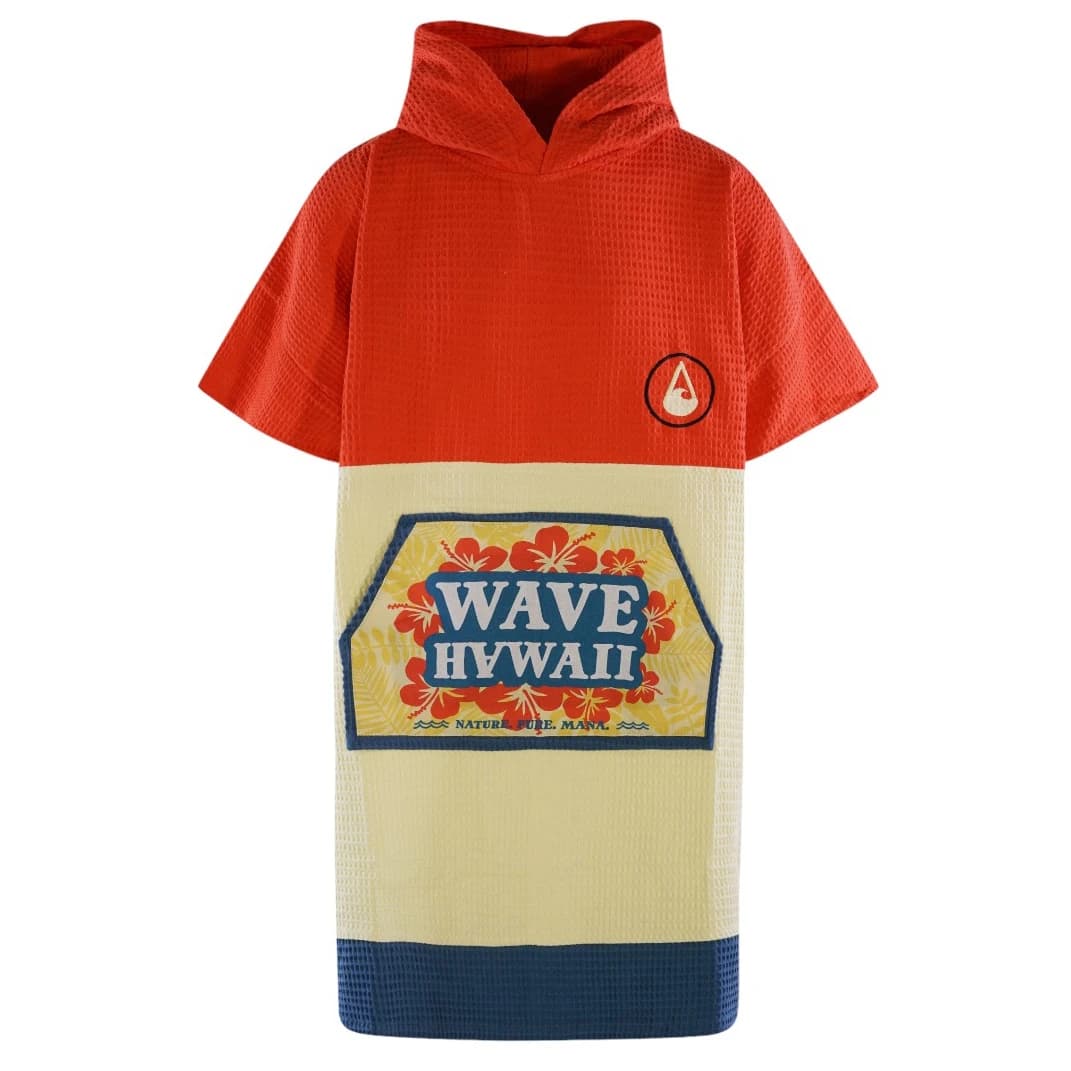 Детско пончо за сърф Wave hawaii Kid's Travel Poncho Wailua Surf poncho - Hellgelb / Apricot