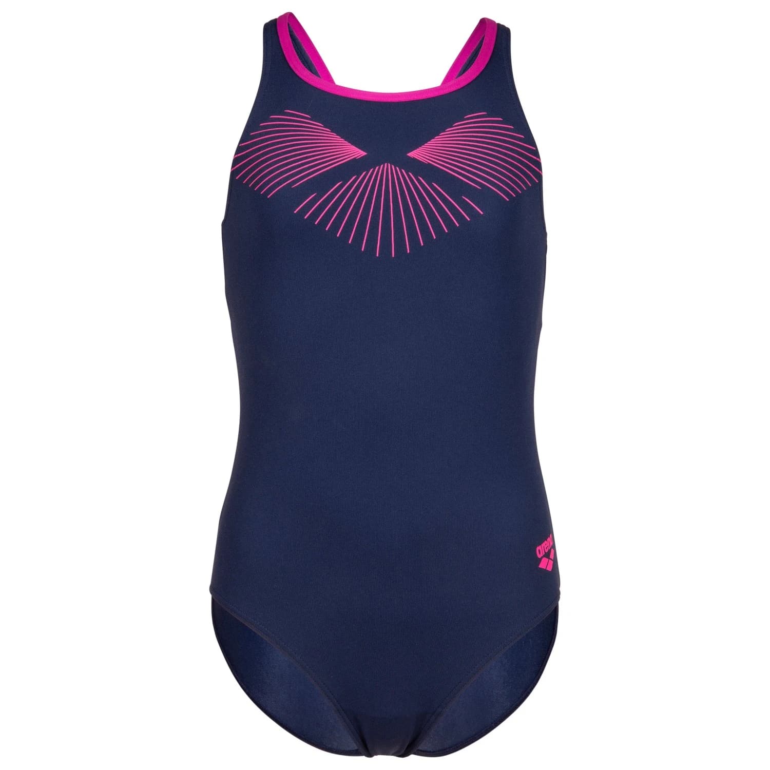Бански костюм Arena Girl's Bay Swimsuit Swim Pro Back Swimsuit - Navy / Very Fuchsia
