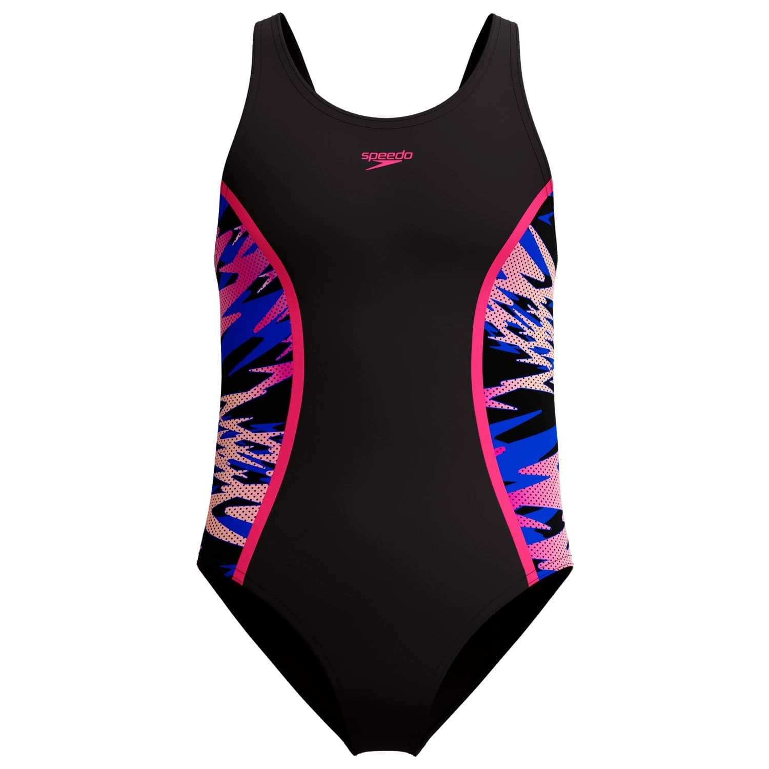 Детски бански костюм Speedo Kid's Hyperboom Splice Muscleback Swimsuit - Anthracite / Margarita Pink