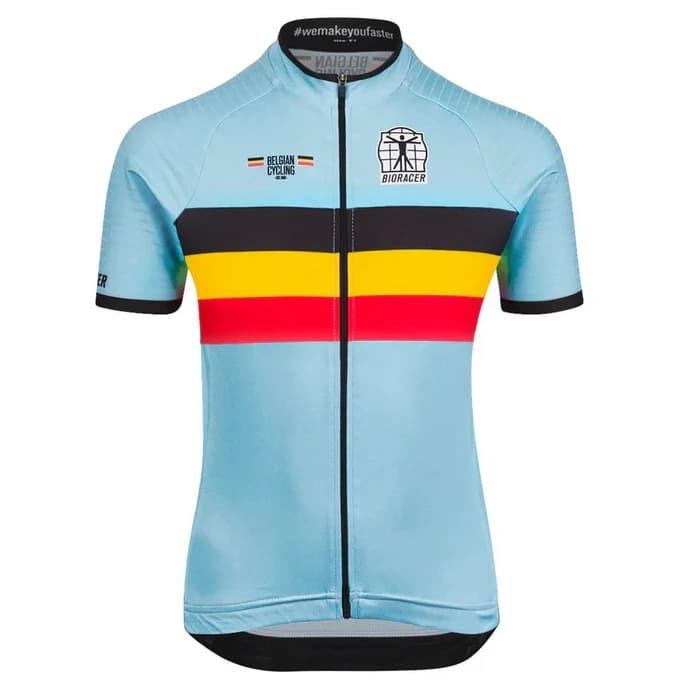 Детска фланелка с къс ръкав за колоездене Bioracer Kid's Belgium Icon Classic Jersey Cycling jersey - Belgium