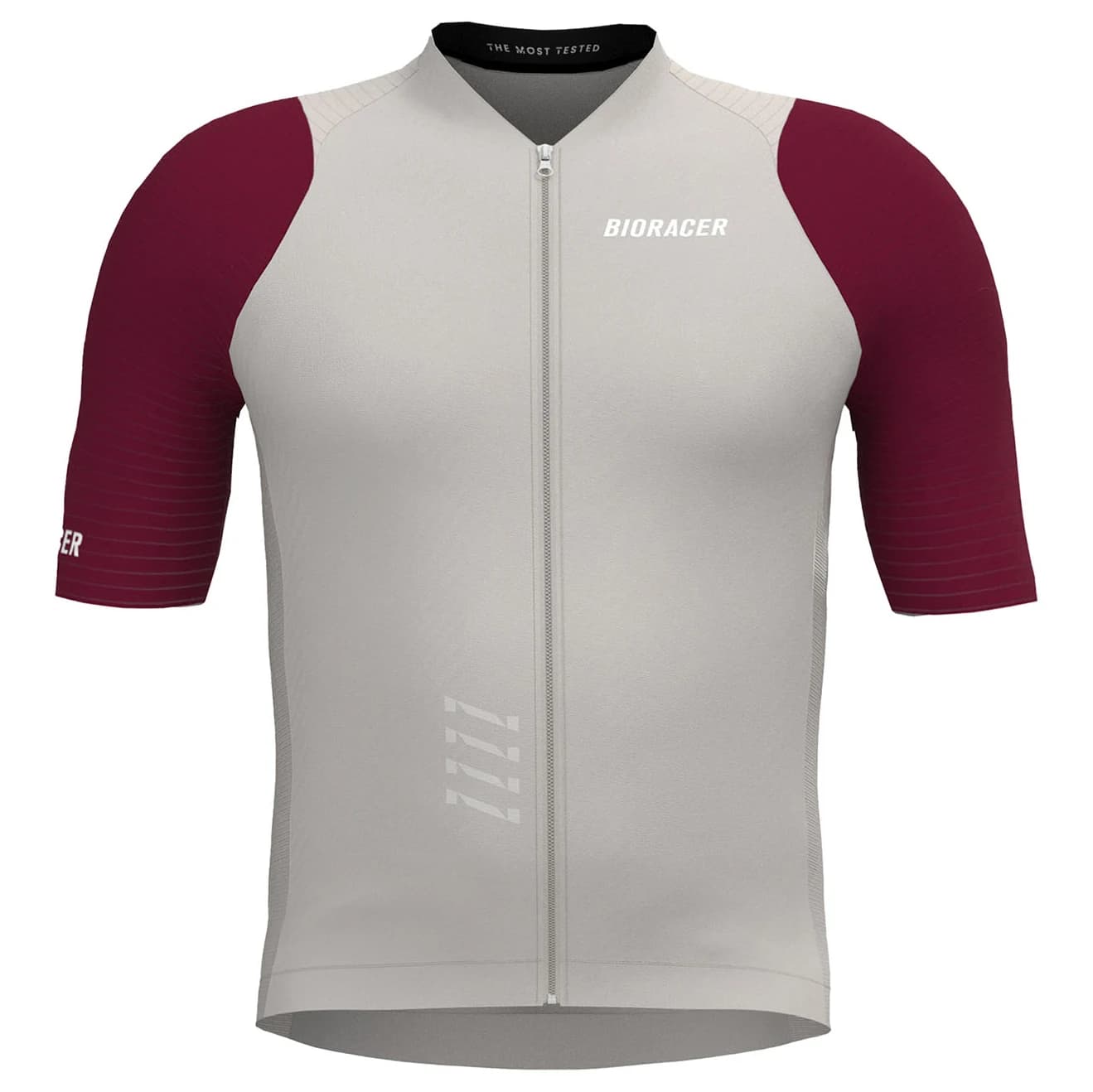 Детска фланелка с къс ръкав за колоездене Bioracer Kid's Icon Jersey Cycling jersey - Warm Grey / Bordeaux