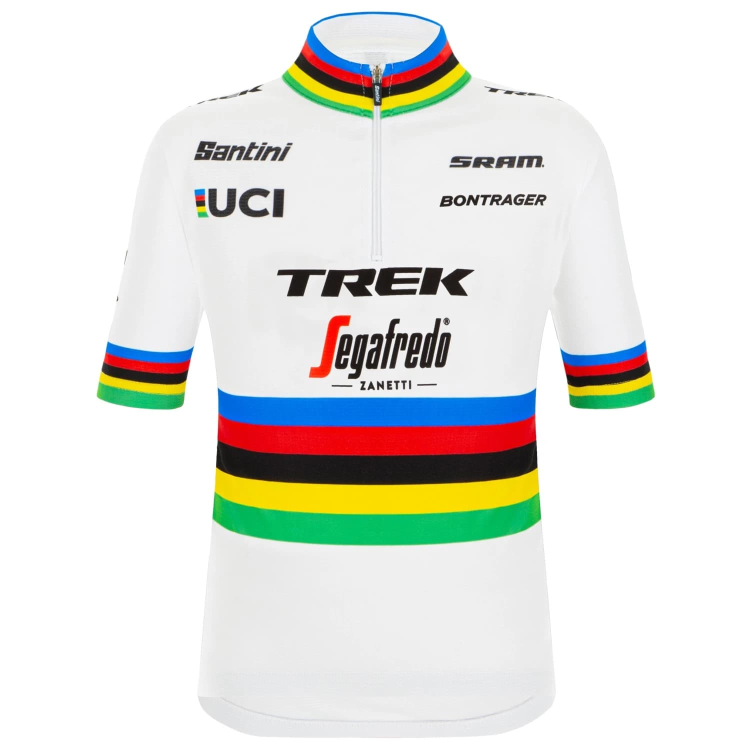 Детска фланелка с къс ръкав за колоездене Santini Kid's UCI Official World Champion Master Jersey Cycling jersey - Print