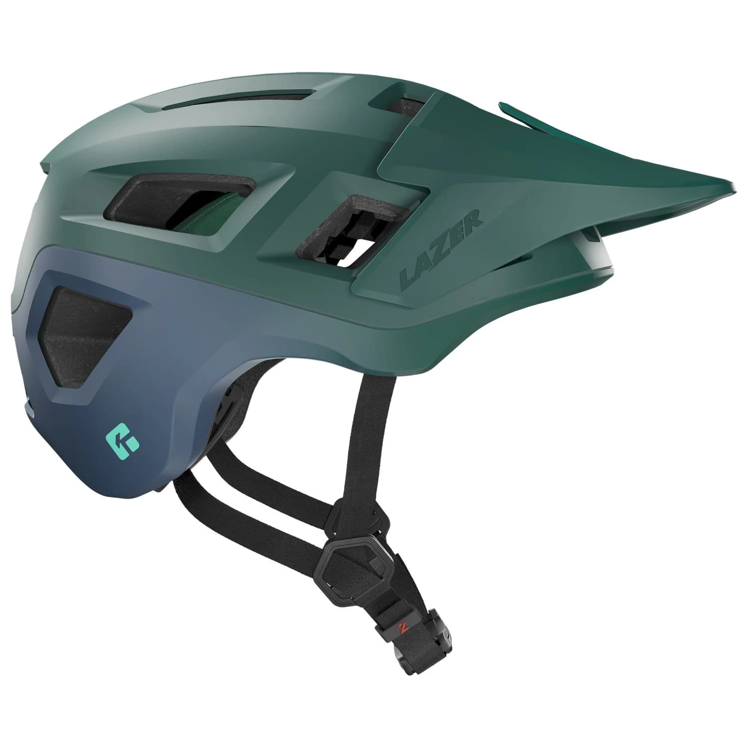 Каска за планинско колоездене Lazer Coyote KinetiCore Bike helmet - Matte Green Blue
