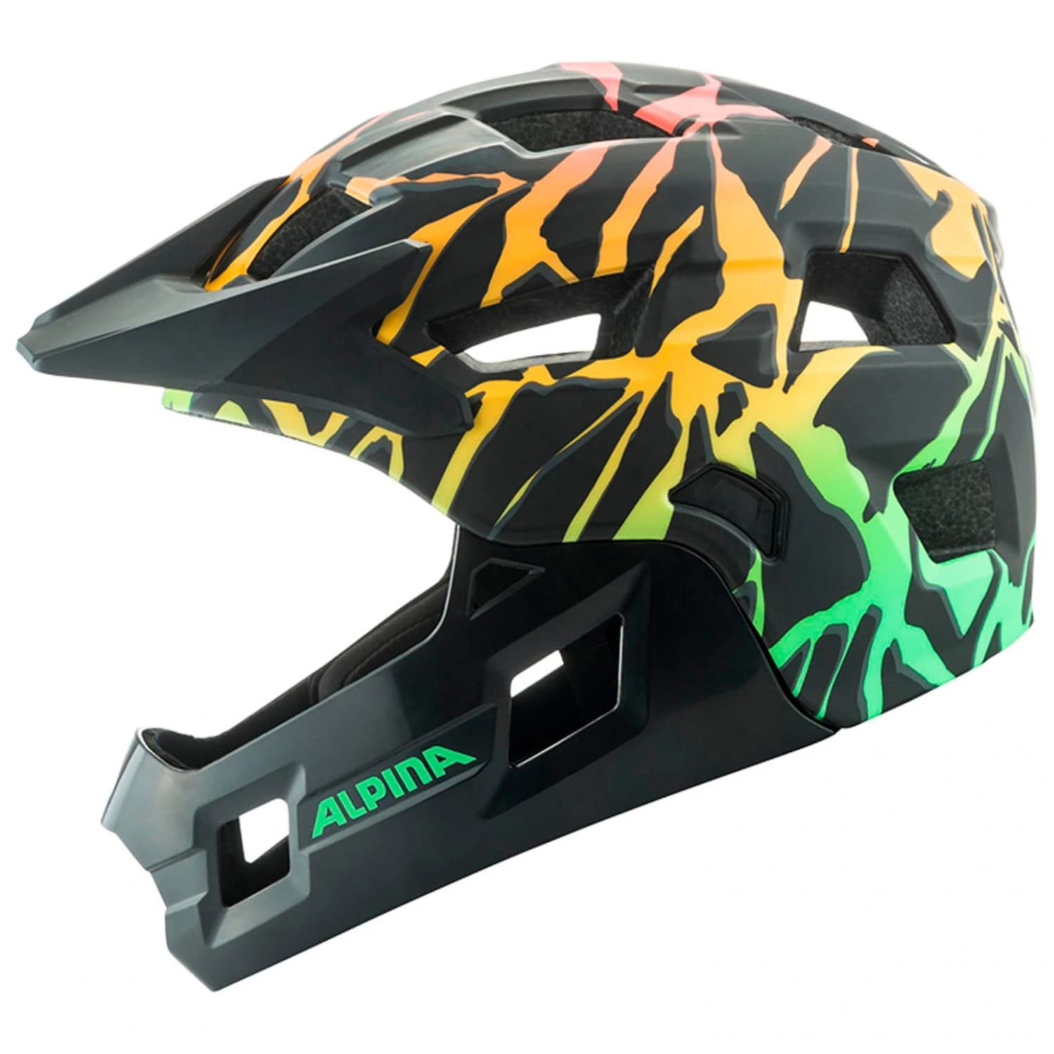 Детска full Face каска Alpina Kid's Rupi Bike helmet - Fading / Neon Matt