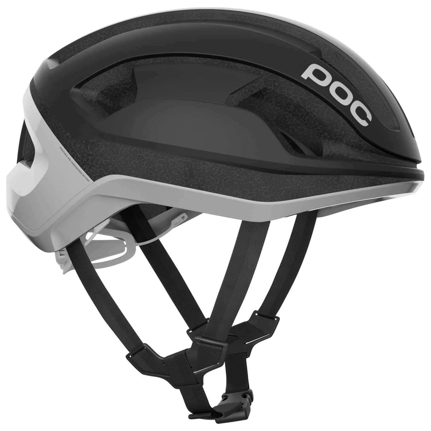 Каска за шосейно колоездене POC Omne Lite Bike helmet - Uranium Black Matt/Hydrogen White